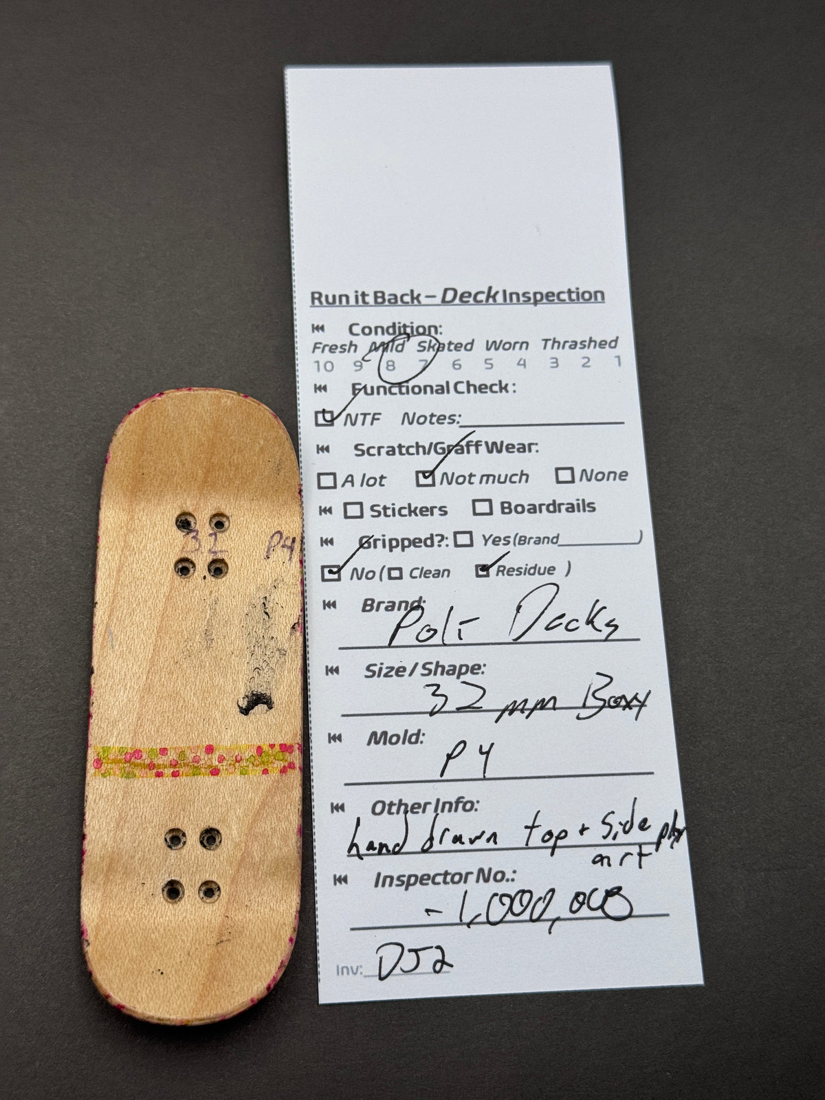 Polt Decks deck inspection card