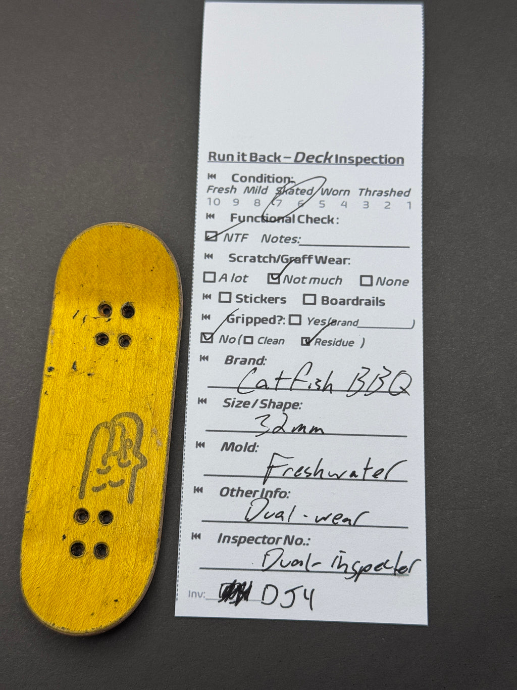 CatFish B3Q deck inspection card