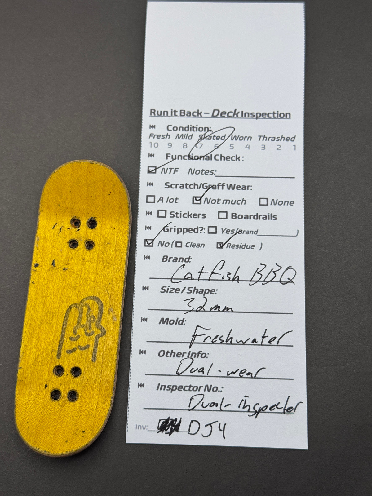 CatFish B3Q deck inspection card