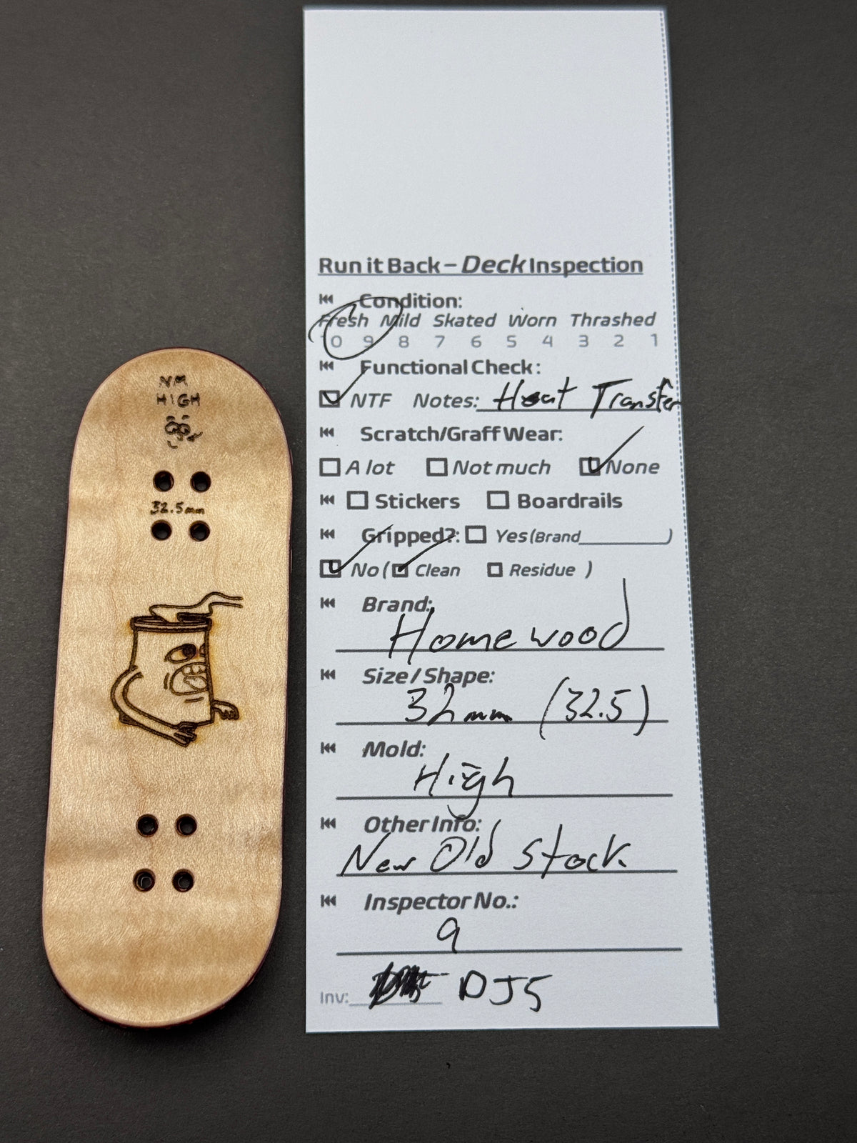 Homewood deck inspection card