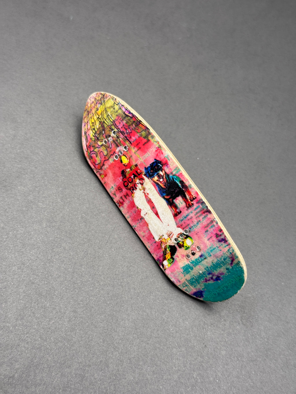 RawTea x BRWH 32mm Boxy Boi Teal fingerboard deck