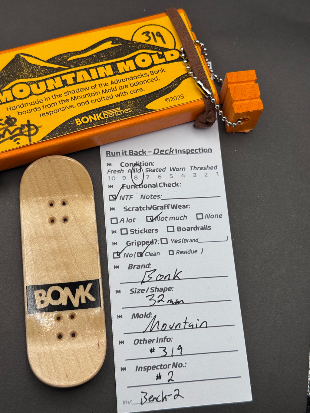 Bonk deck inspection card