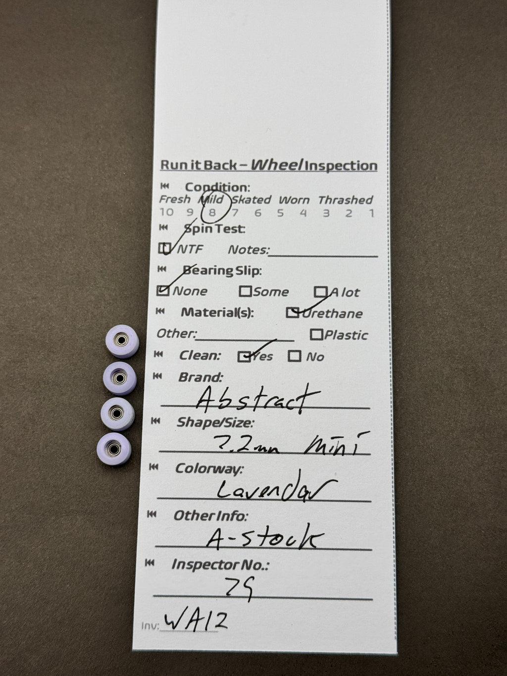 Abstract 32mm Mini Lavender inspection card