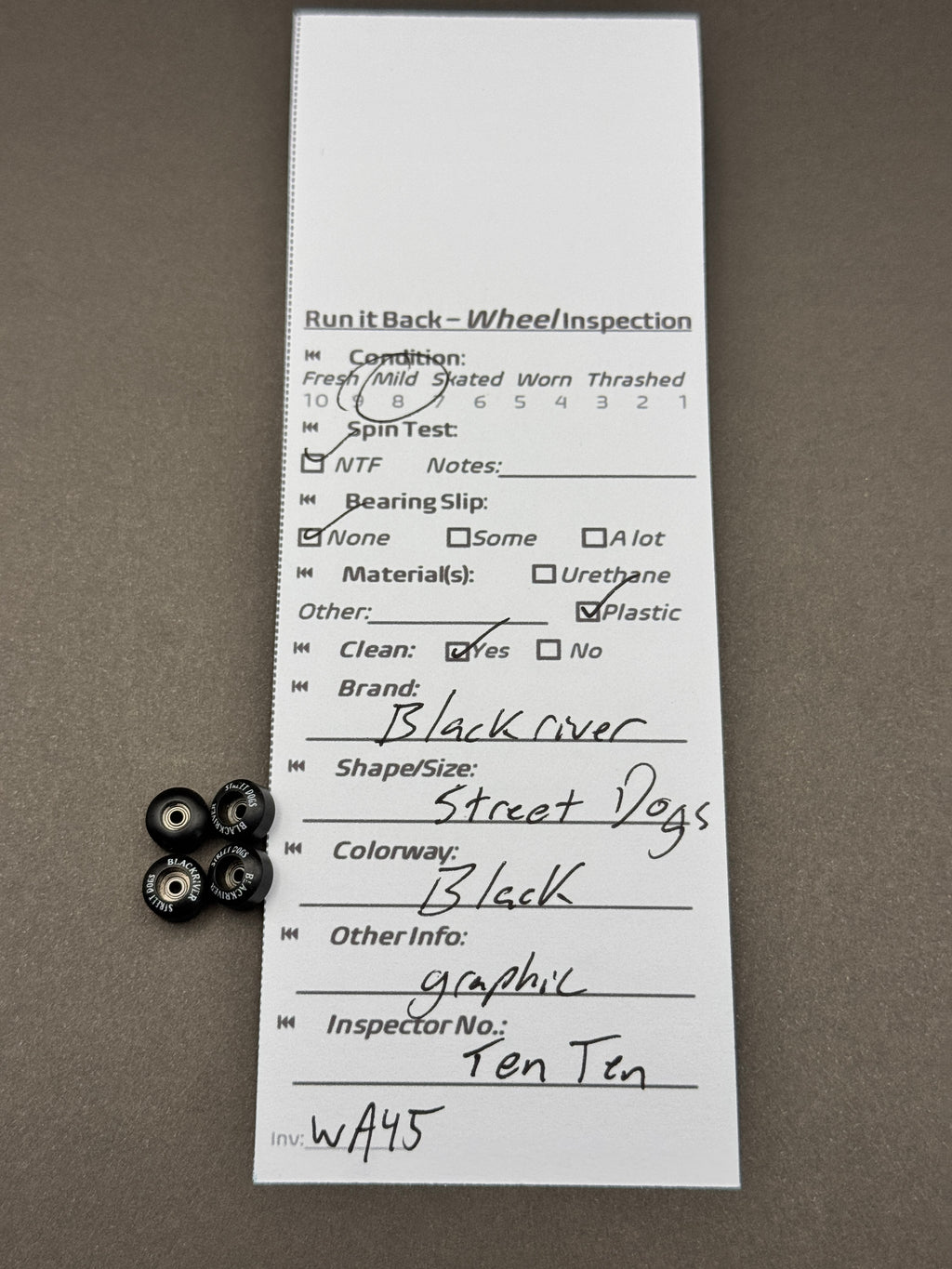 Blackriver Street Dogs Black inspection card