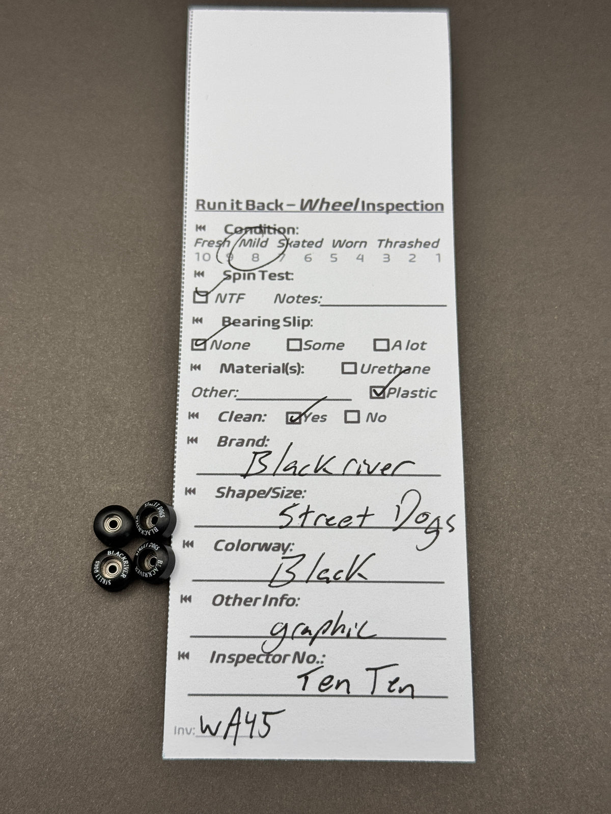 Blackriver Street Dogs Black inspection card