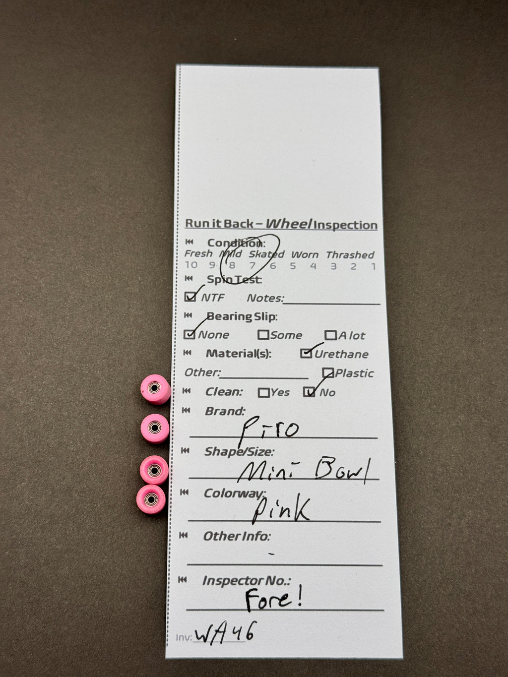 Piro Mini-Bowl Pink inspection card