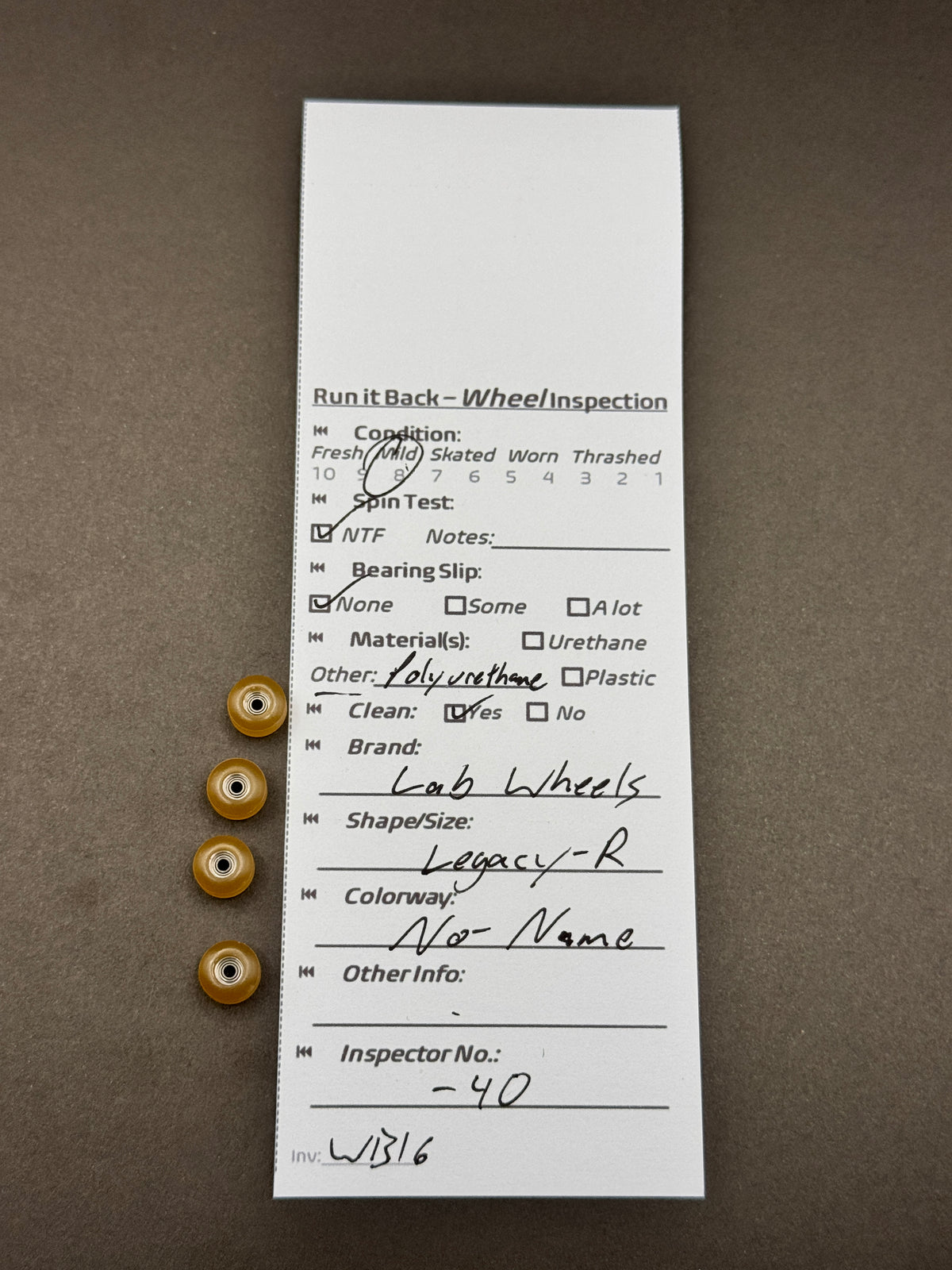 Lab Wheels Legacy R No Name inspection card