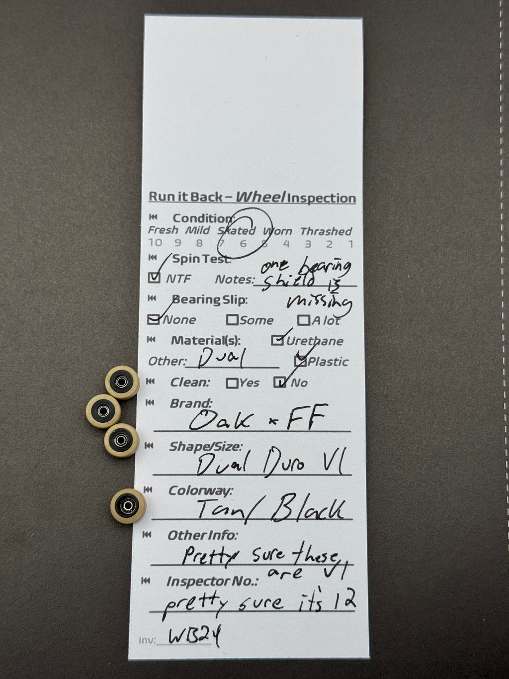 Oak x FF Oval Duro V1 Tan Black inspection card