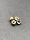 Flatface Dual Duro Gold Metal White wheels