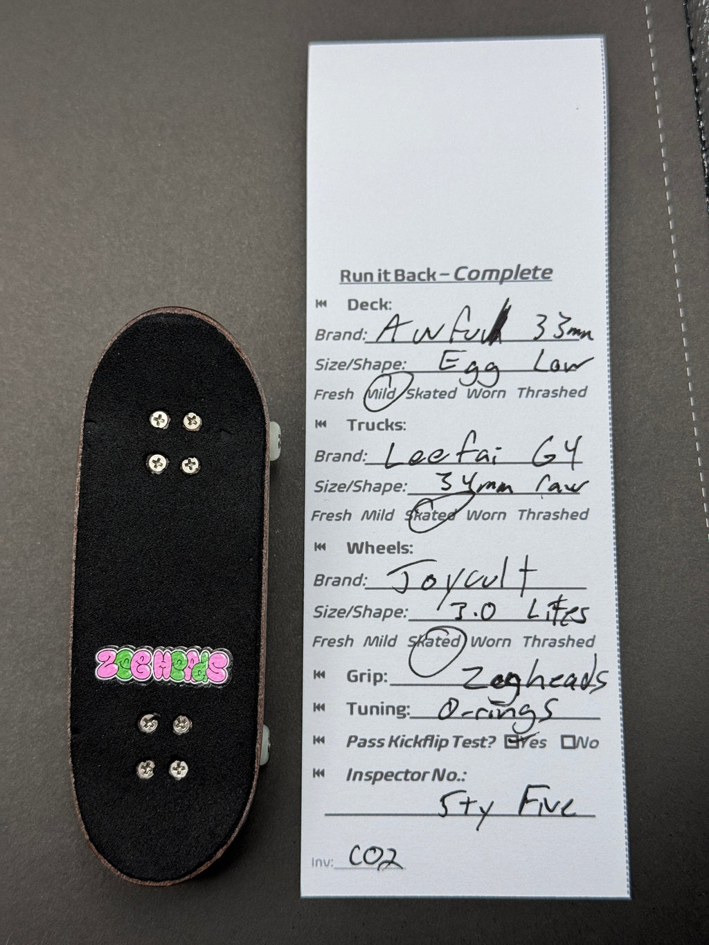 Awful complete inspection card