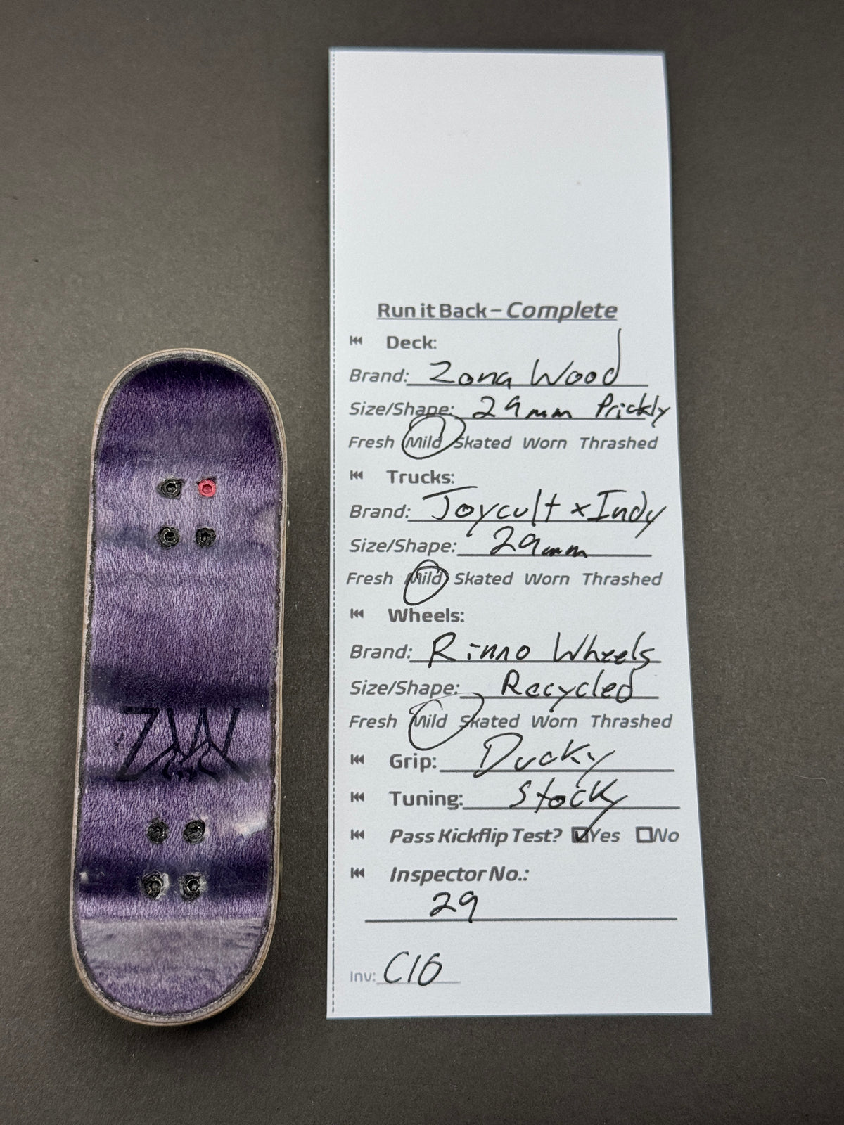 Zona Wood complete fingerboard
