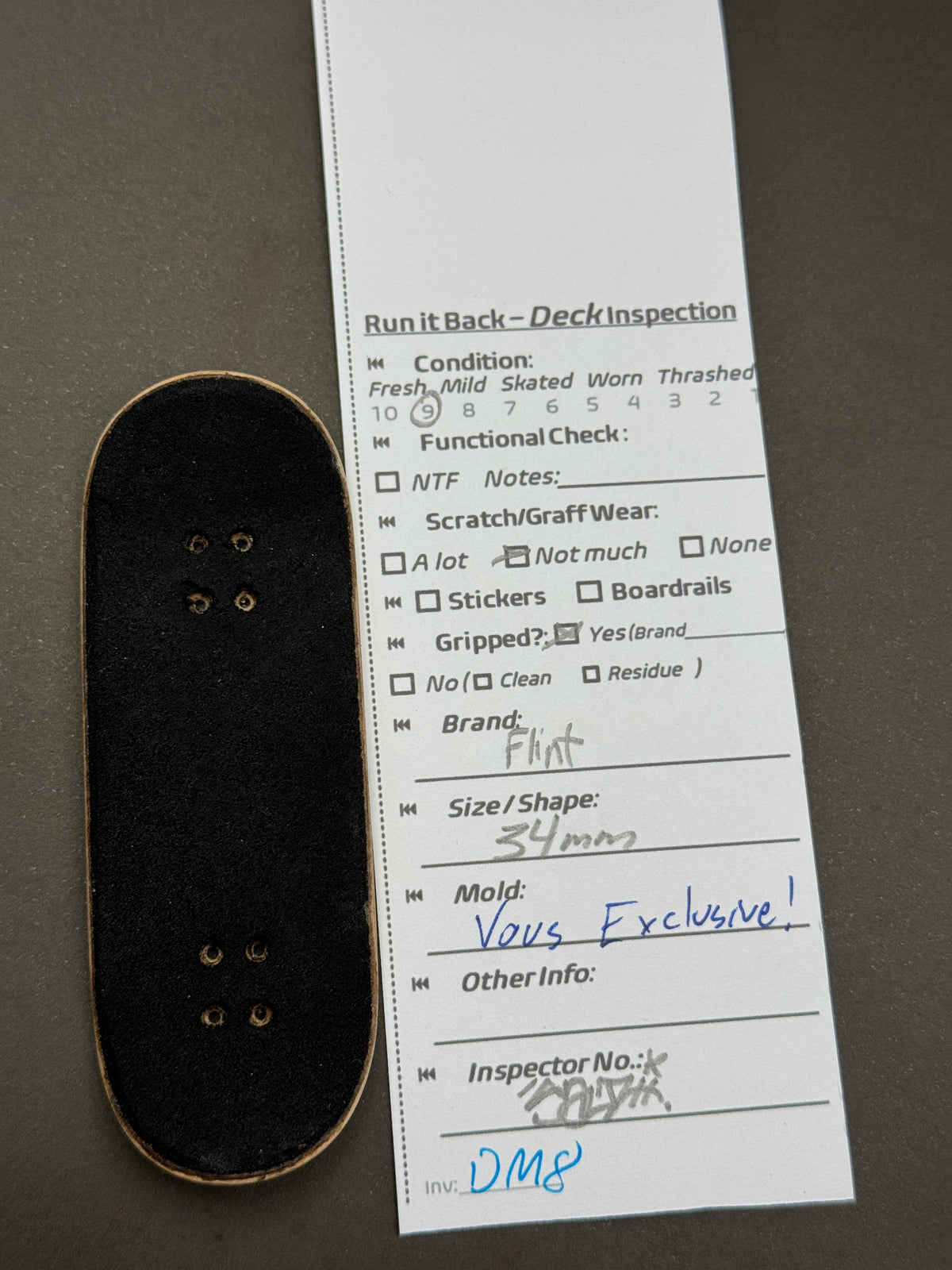 Flint deck inspection card, DM8