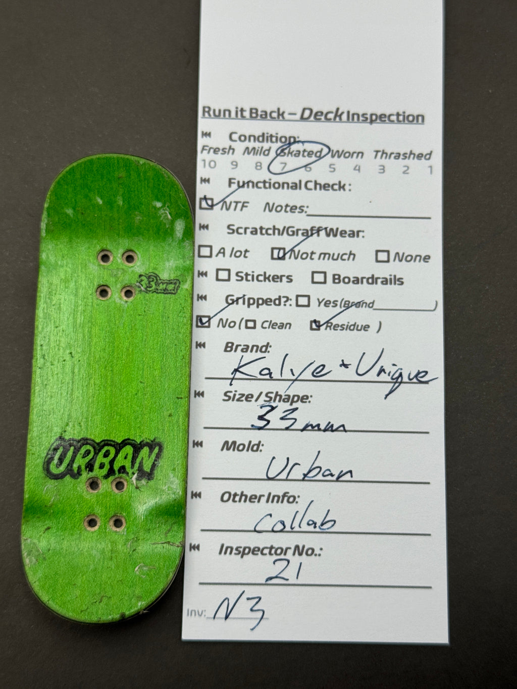 Kalye + Unique inspection card, N3