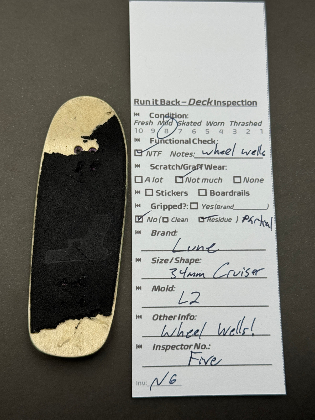 Lune deck inspection card, N6