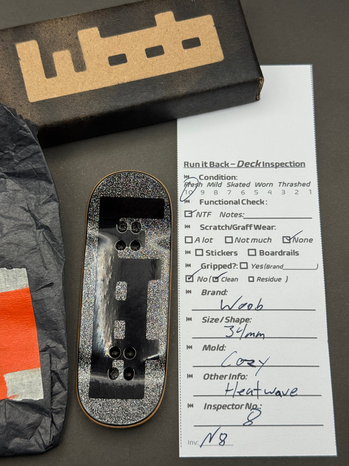 Woob deck inspection card, N8