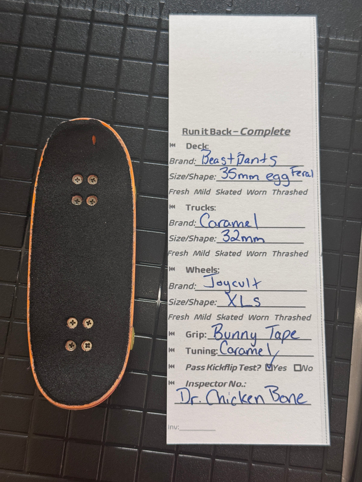Inspection card