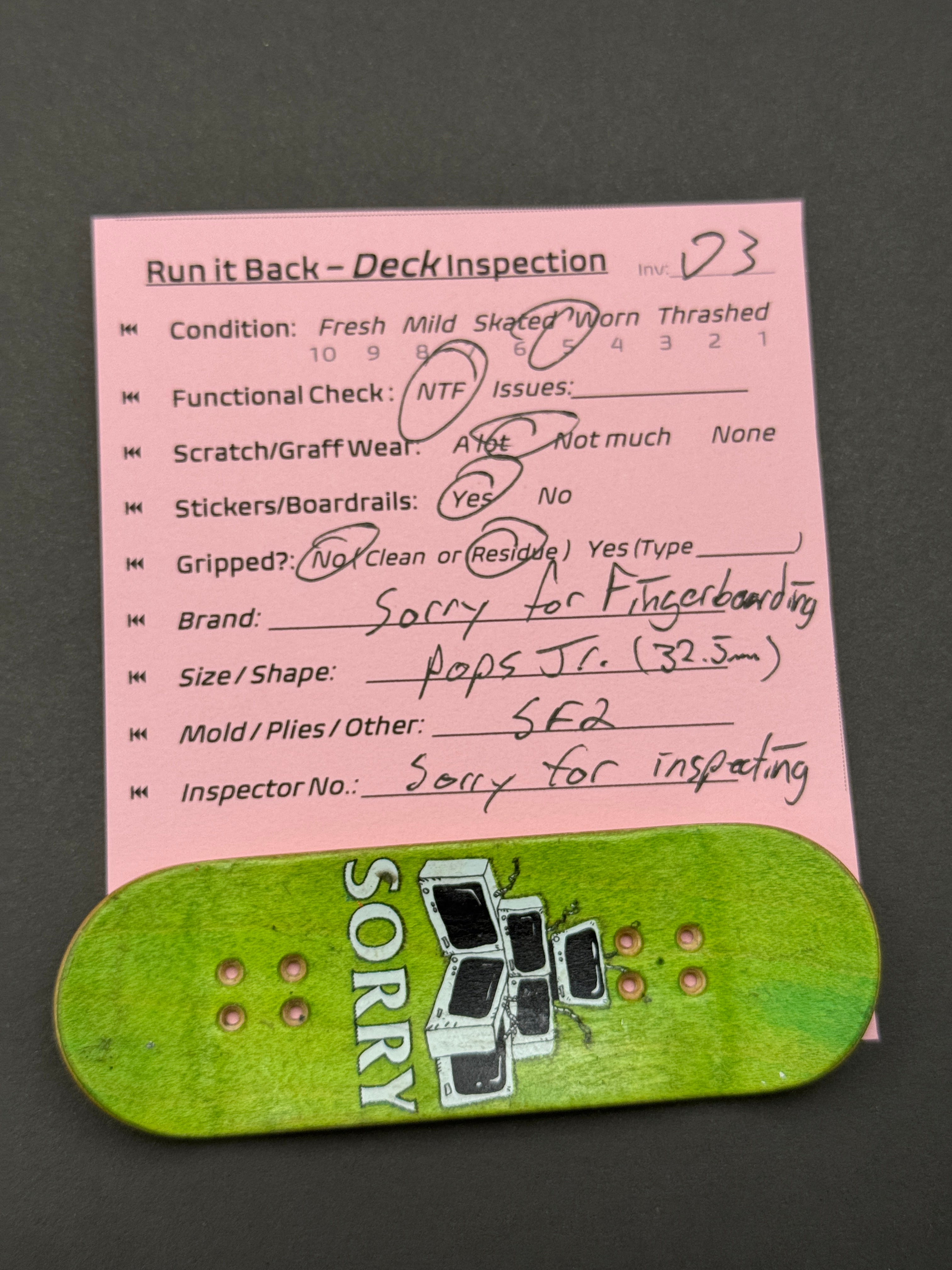 Sorry x Slushcult Pops Jr. 32.5mm SF2 - Worn (D3)