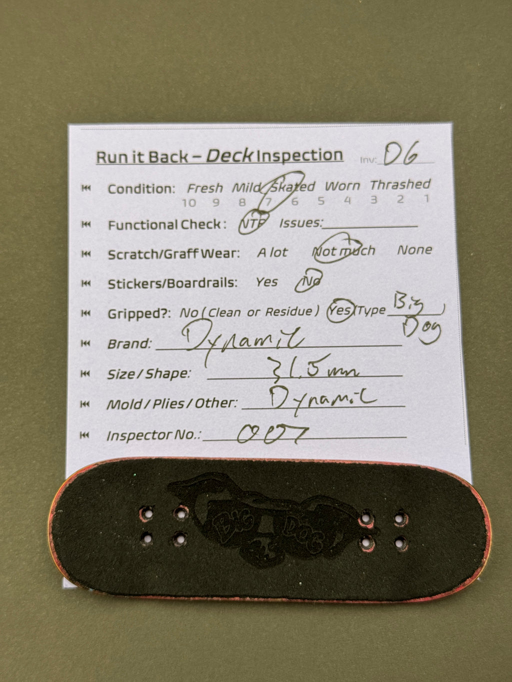 Dynamic 31.5mm Deck - Skated (D6)