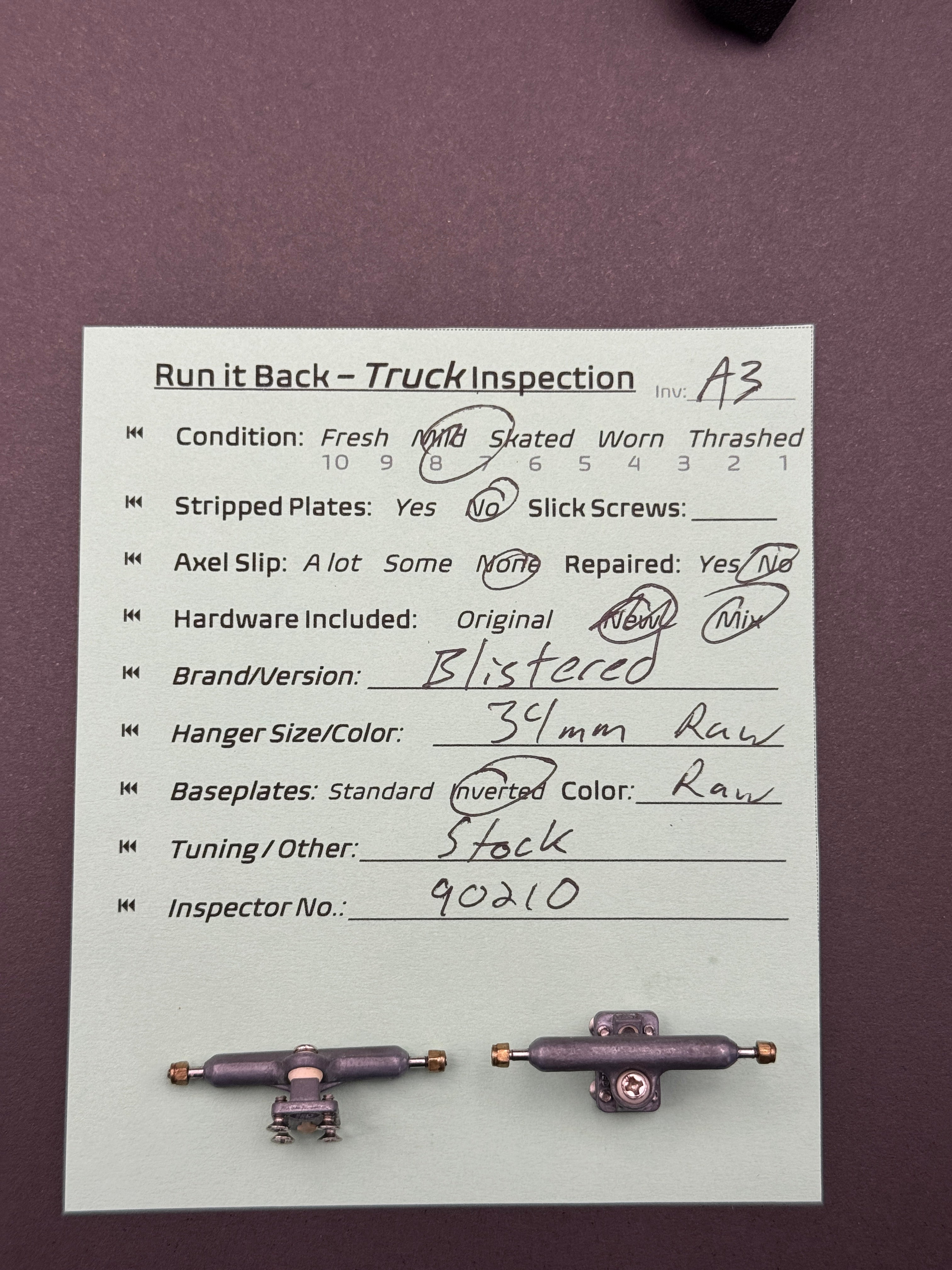 Blistered 34mm Raw - Mild (A3)