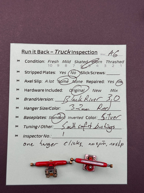 BlackRiver 3.0 32mm Red on Silver w/ Southsoft - Skated (A6)