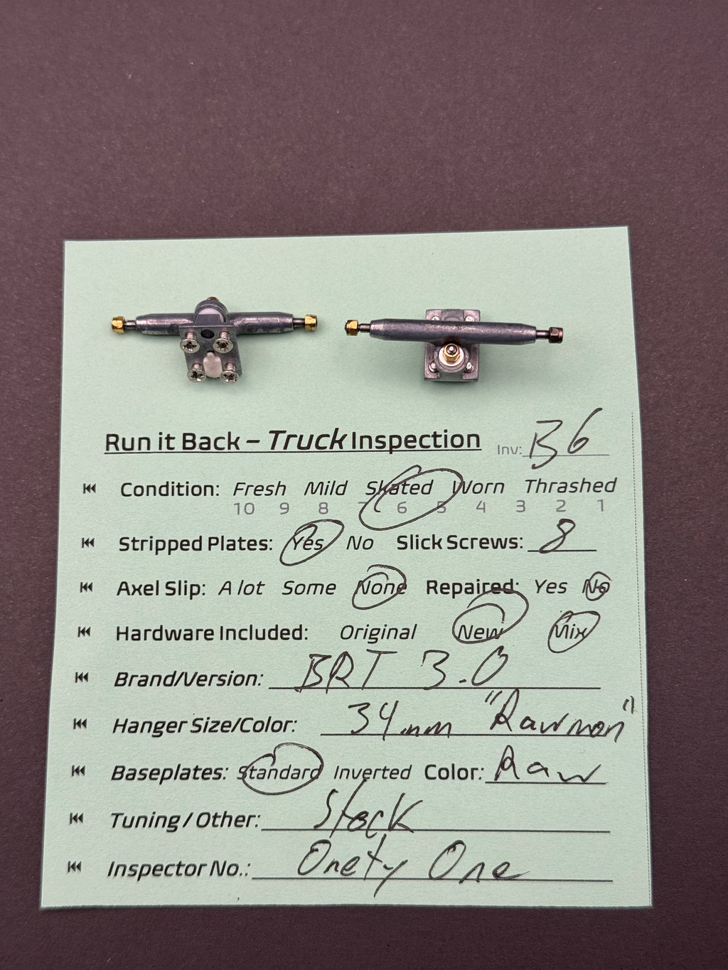 BRT 3.0 34mm Rawmon w/ Slick Screws- Skated (B6)