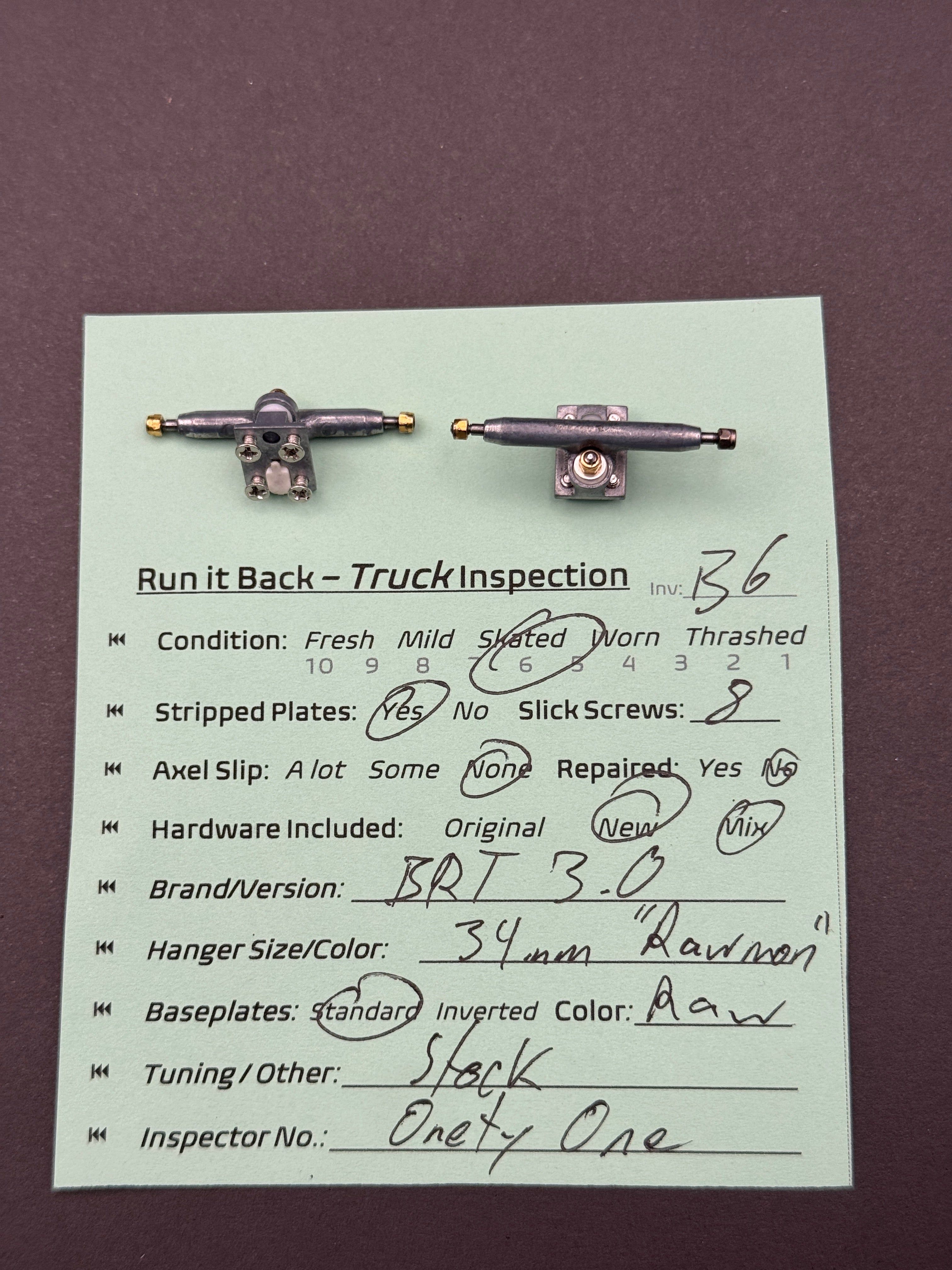 BRT 3.0 34mm Rawmon w/ Slick Screws- Skated (B6)