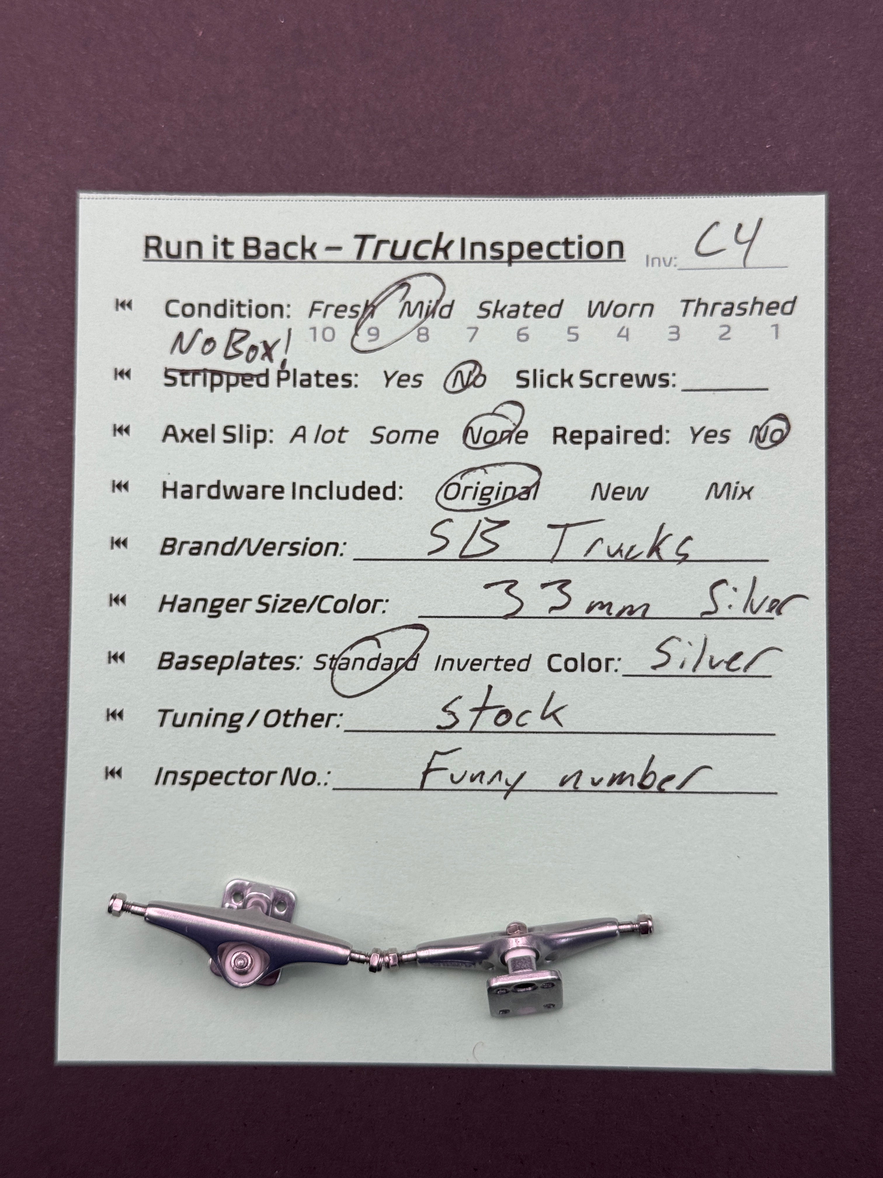SB Trucks 33mm Silver - Fresh (C4)