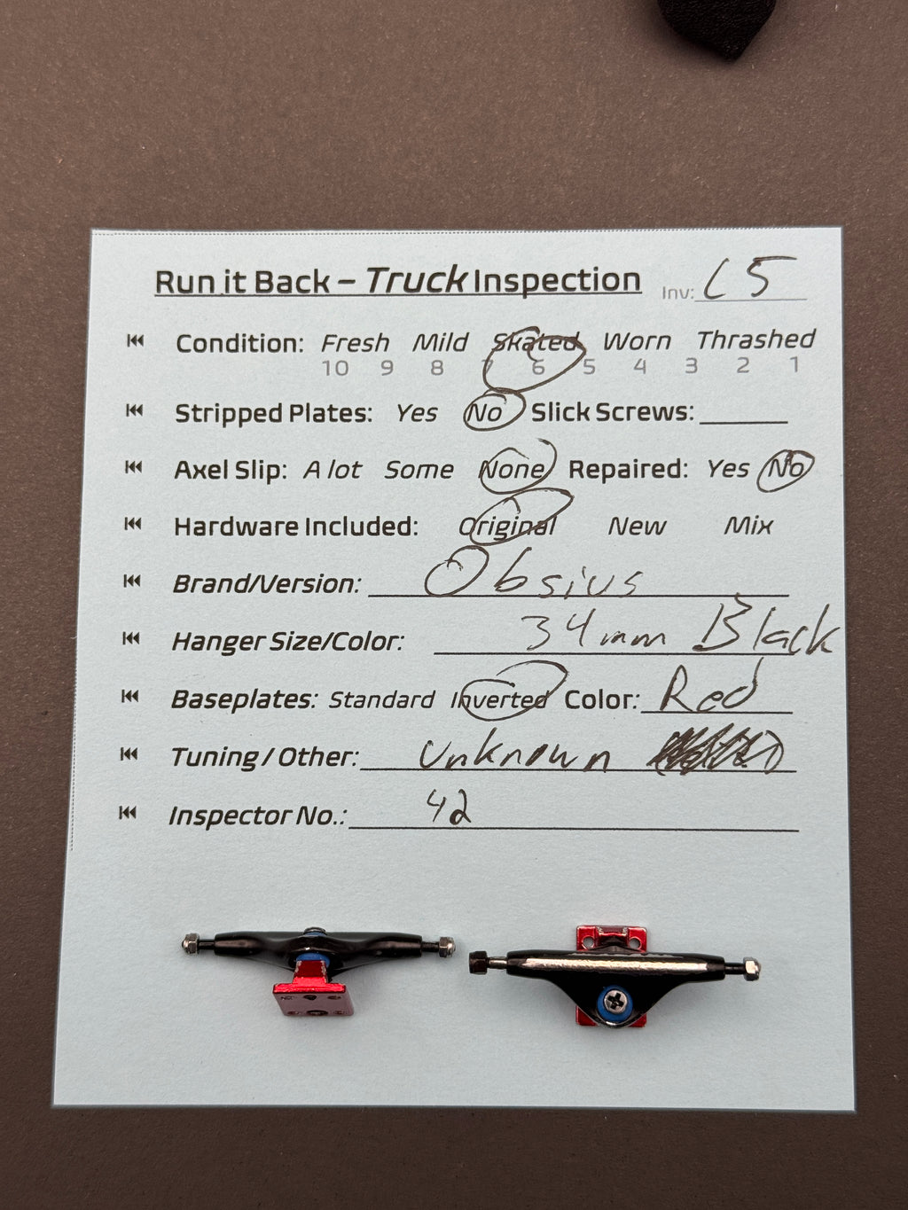 Obsius 34mm Black on Red - Skated (C5)
