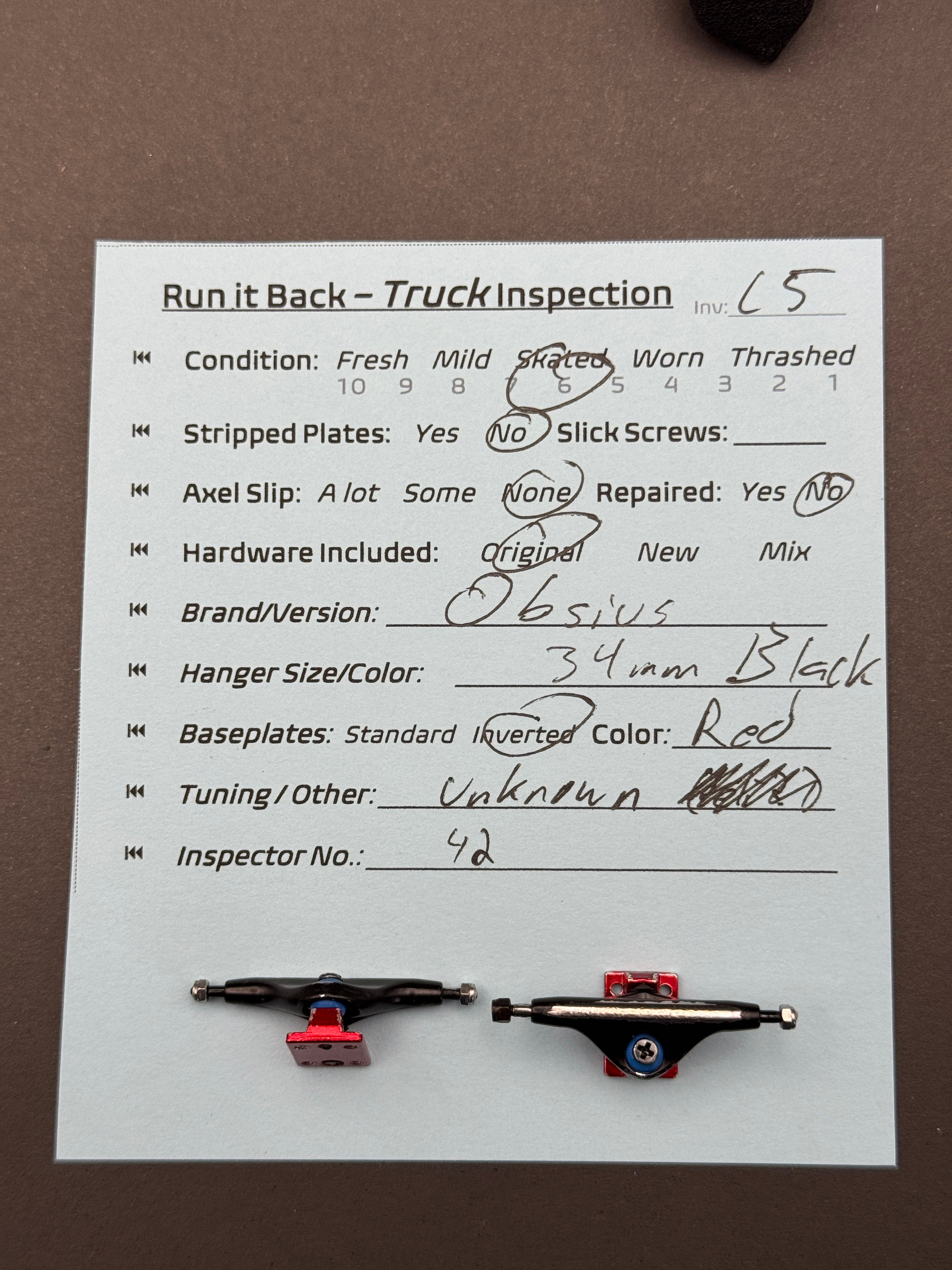 Obsius 34mm Black on Red - Skated (C5)