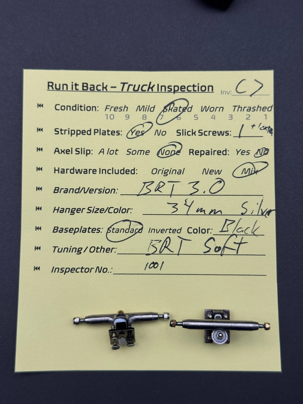 BRT 3.0 34mm Silver on Black - Skated (C7)