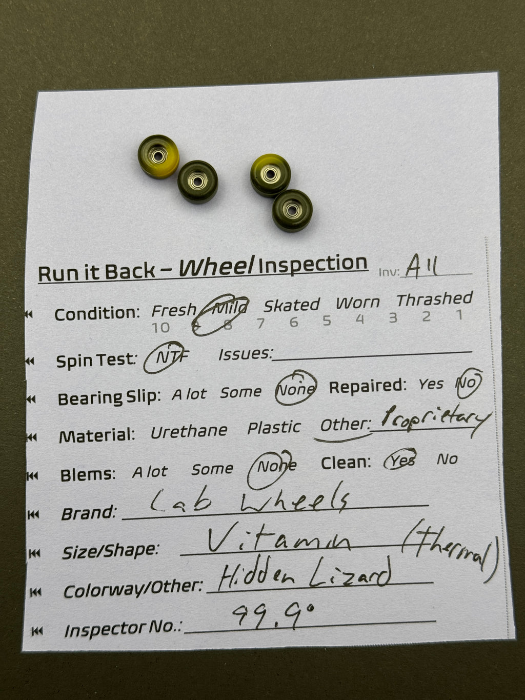 Lab Wheels Vitamin Hidden Lizard (Thermal) - Mild (A11)