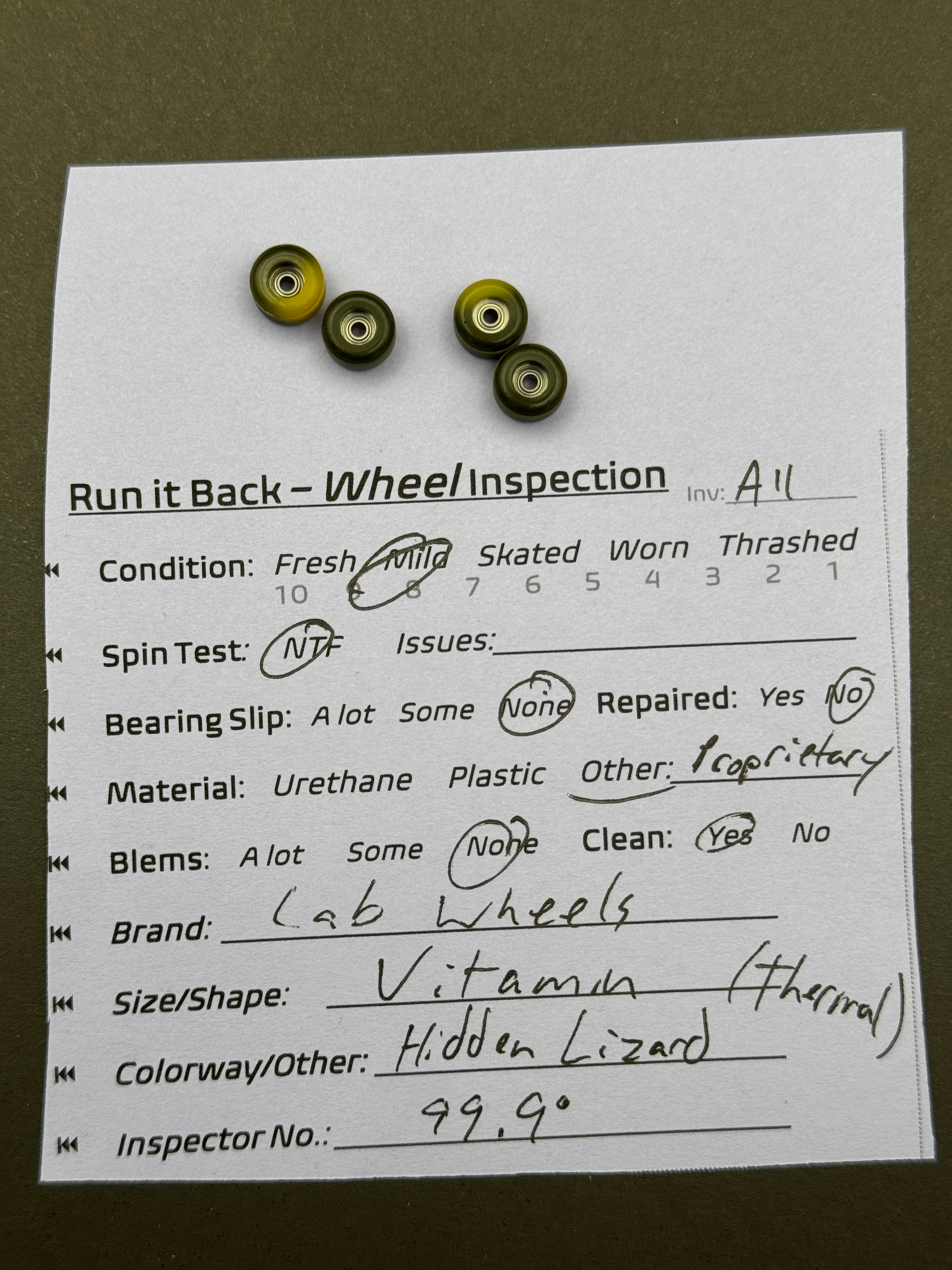 Lab Wheels Vitamin Hidden Lizard (Thermal) - Mild (A11)