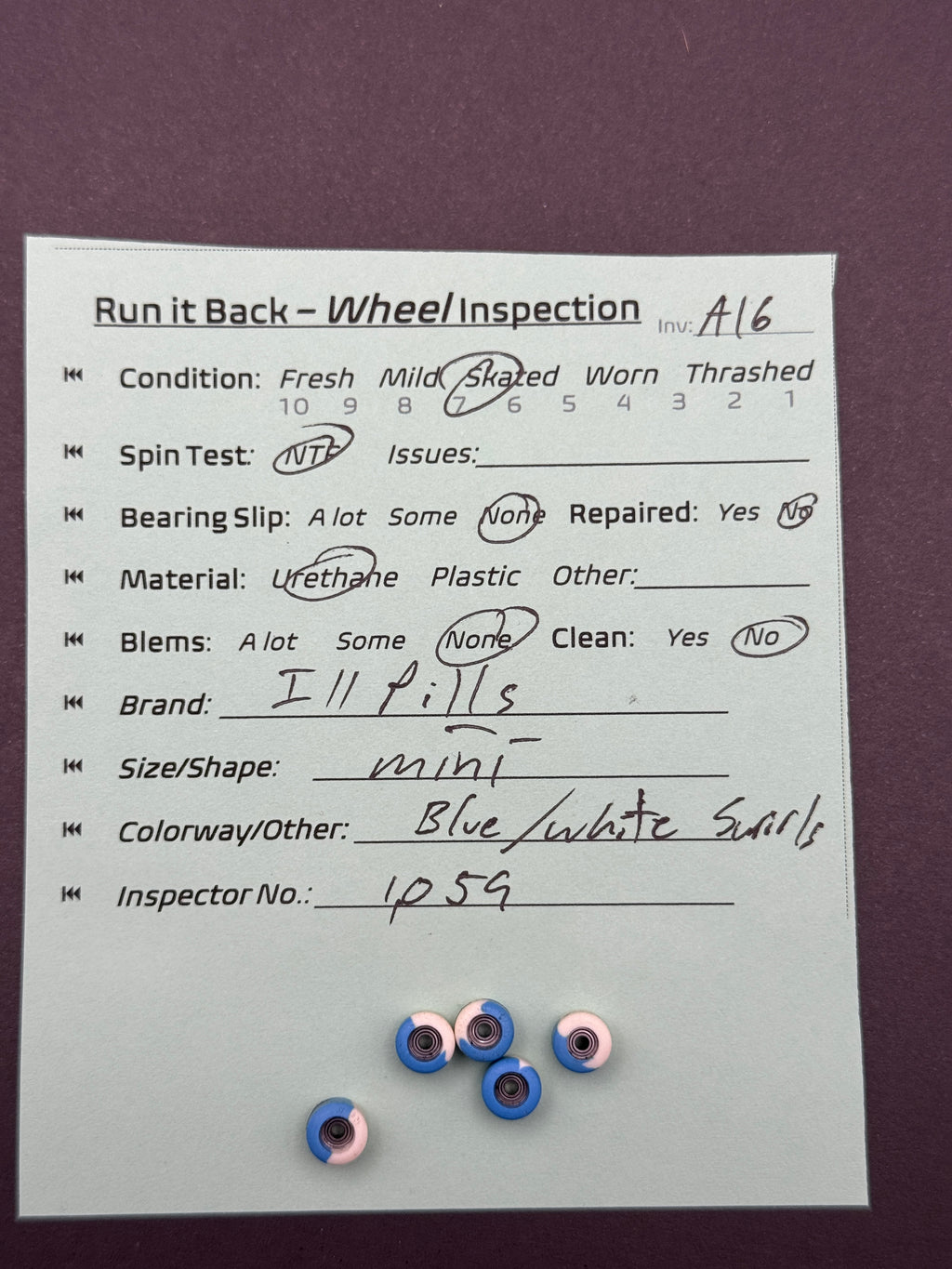 IllPills Mini Blue/White Swirls - Skated (A16)