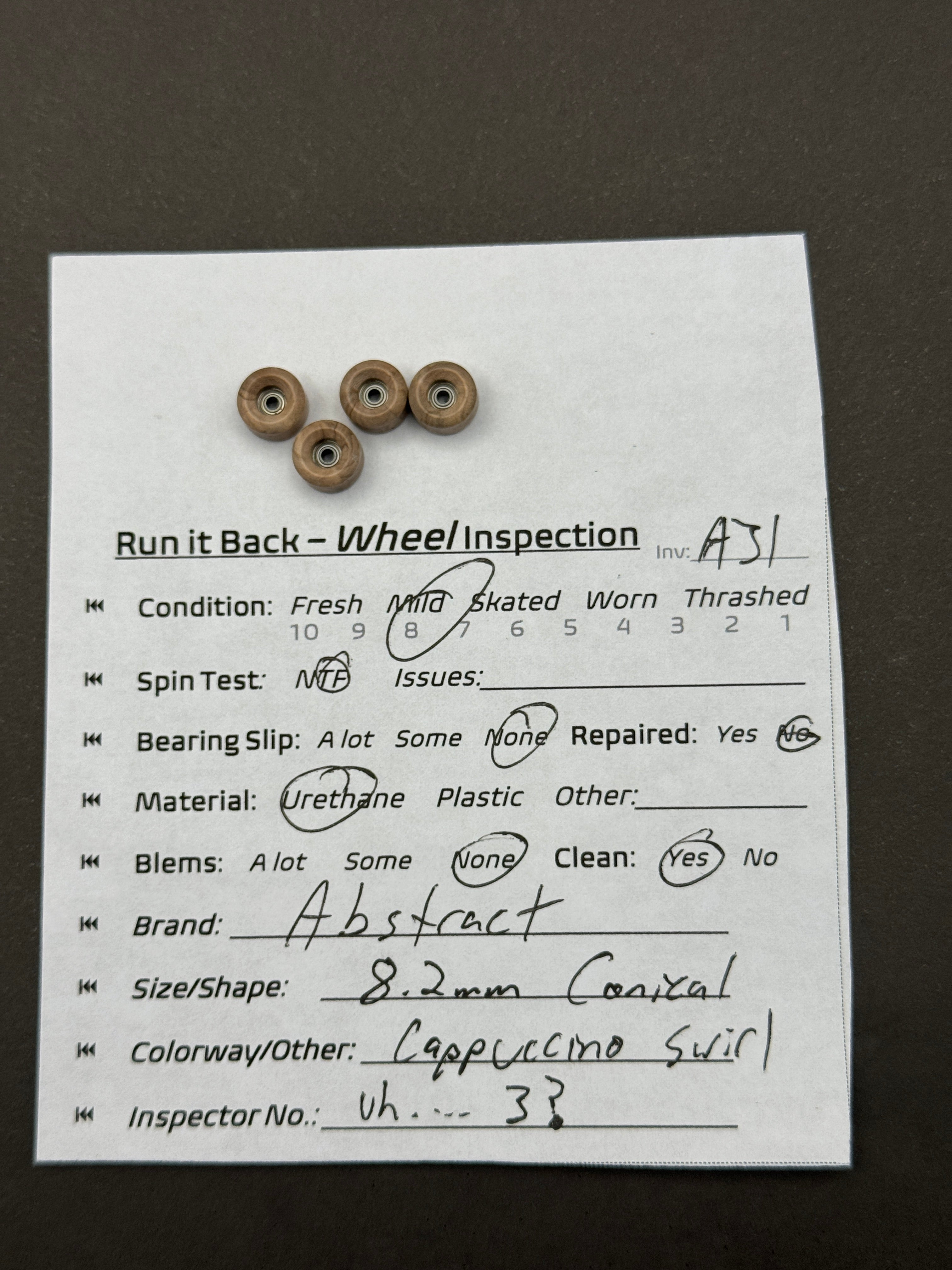 Abstract 8.2mm Conical Cappuccino Swirl - Mild (A31)