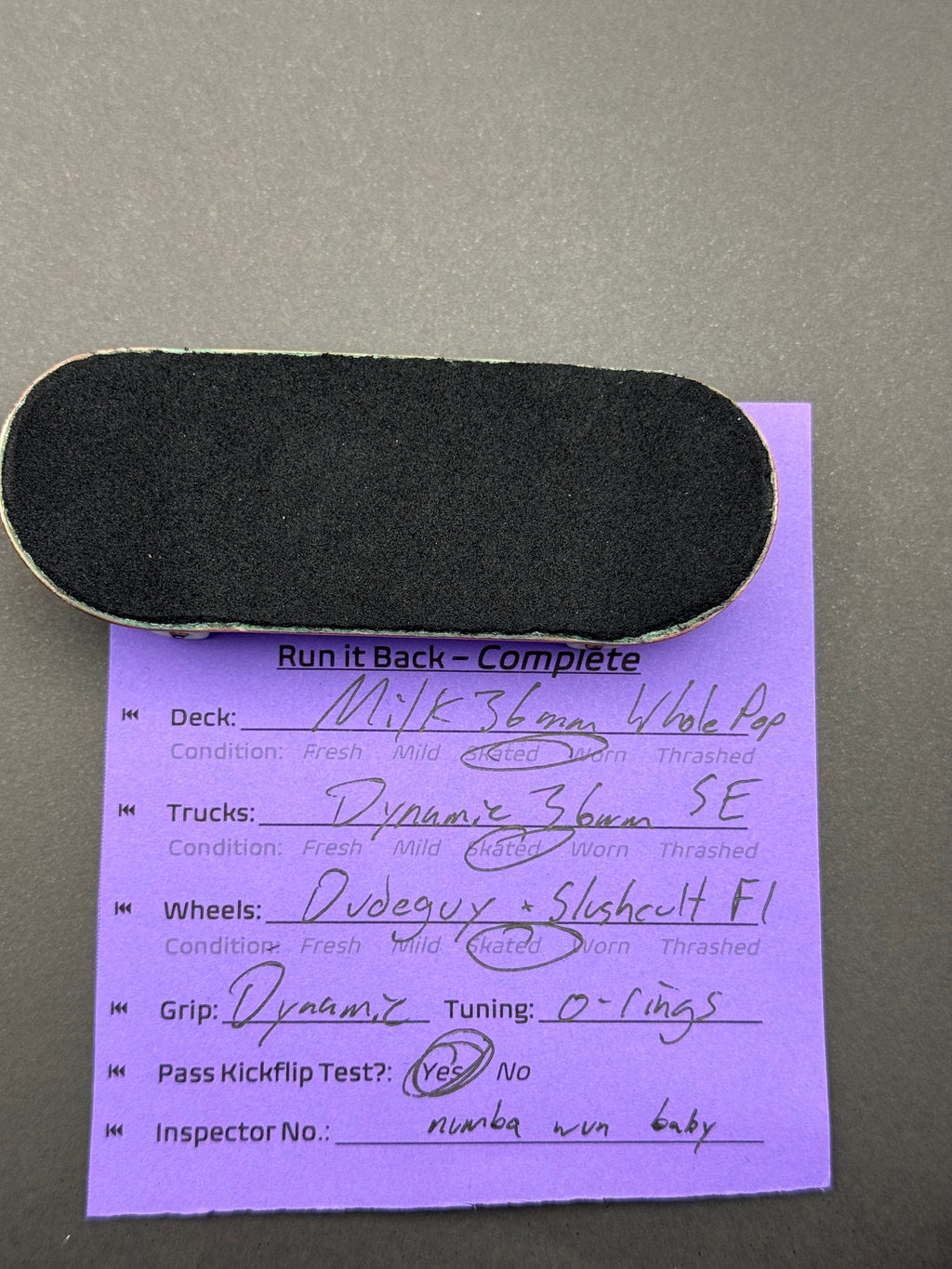 Milk 36mm Whole Pop, Dynamic 36mm SE, Dudeguy x Slushcult F1