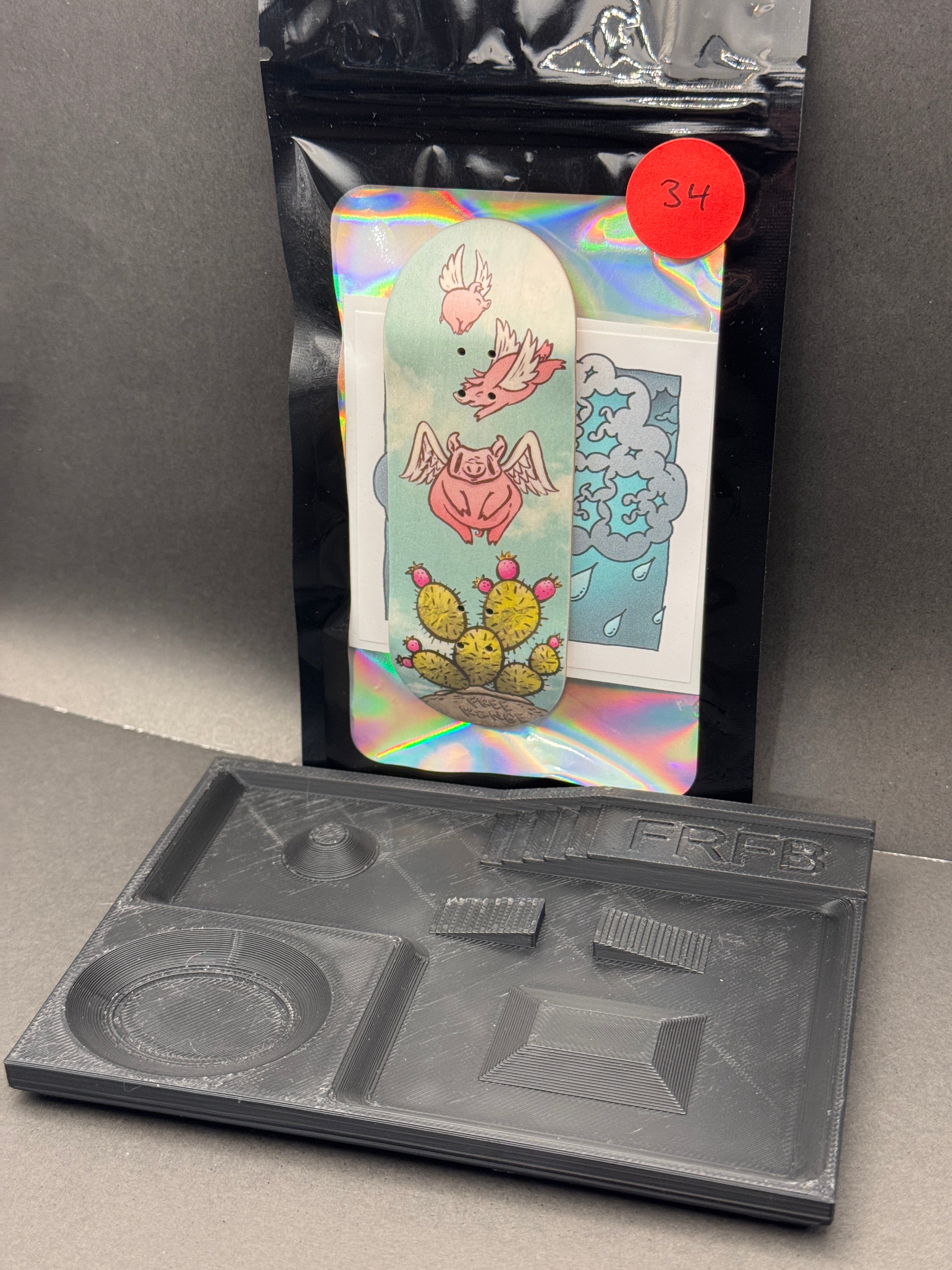 FreeRange Fingerboards 34mm Deck w/ Skatepark Assembly Tray - Mint