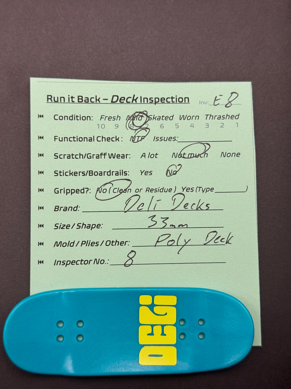 Deli Decks 33mm Poly Deck - Mild