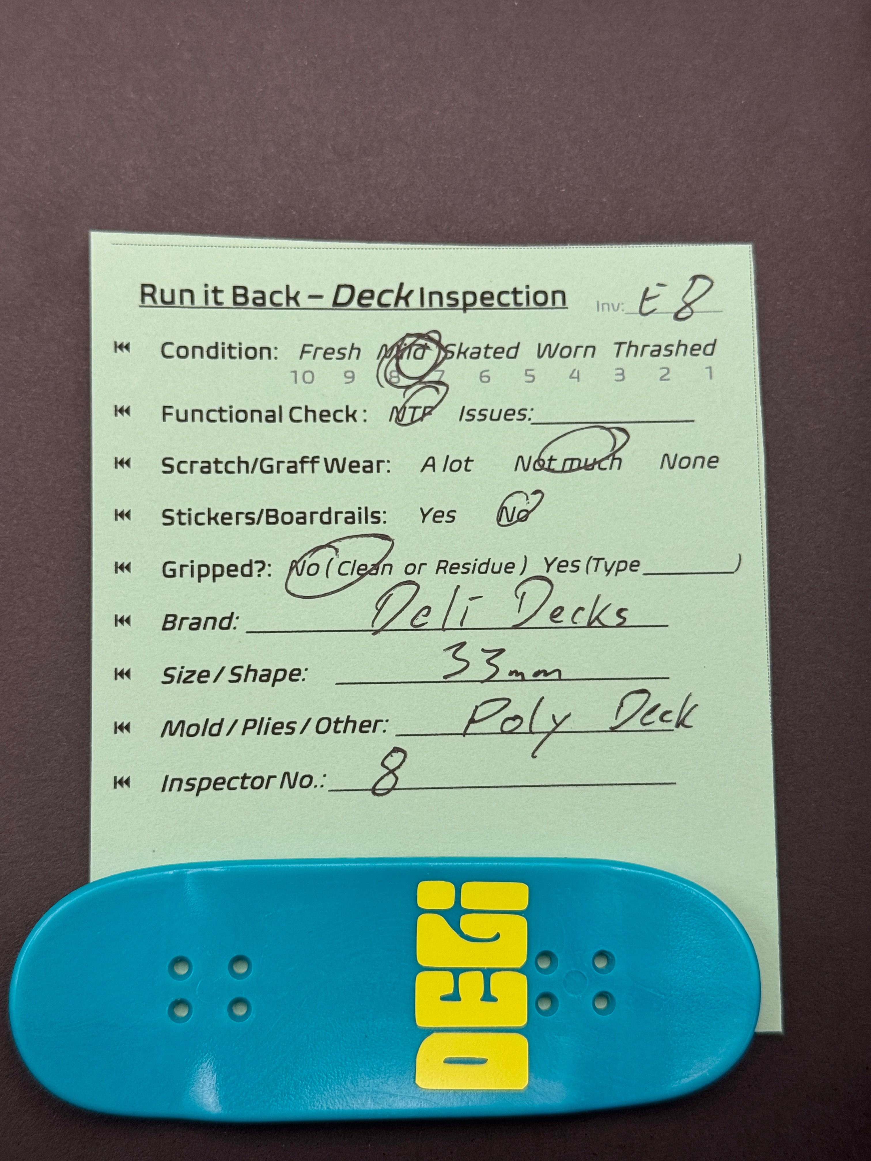 Deli Decks 33mm Poly Deck - Mild