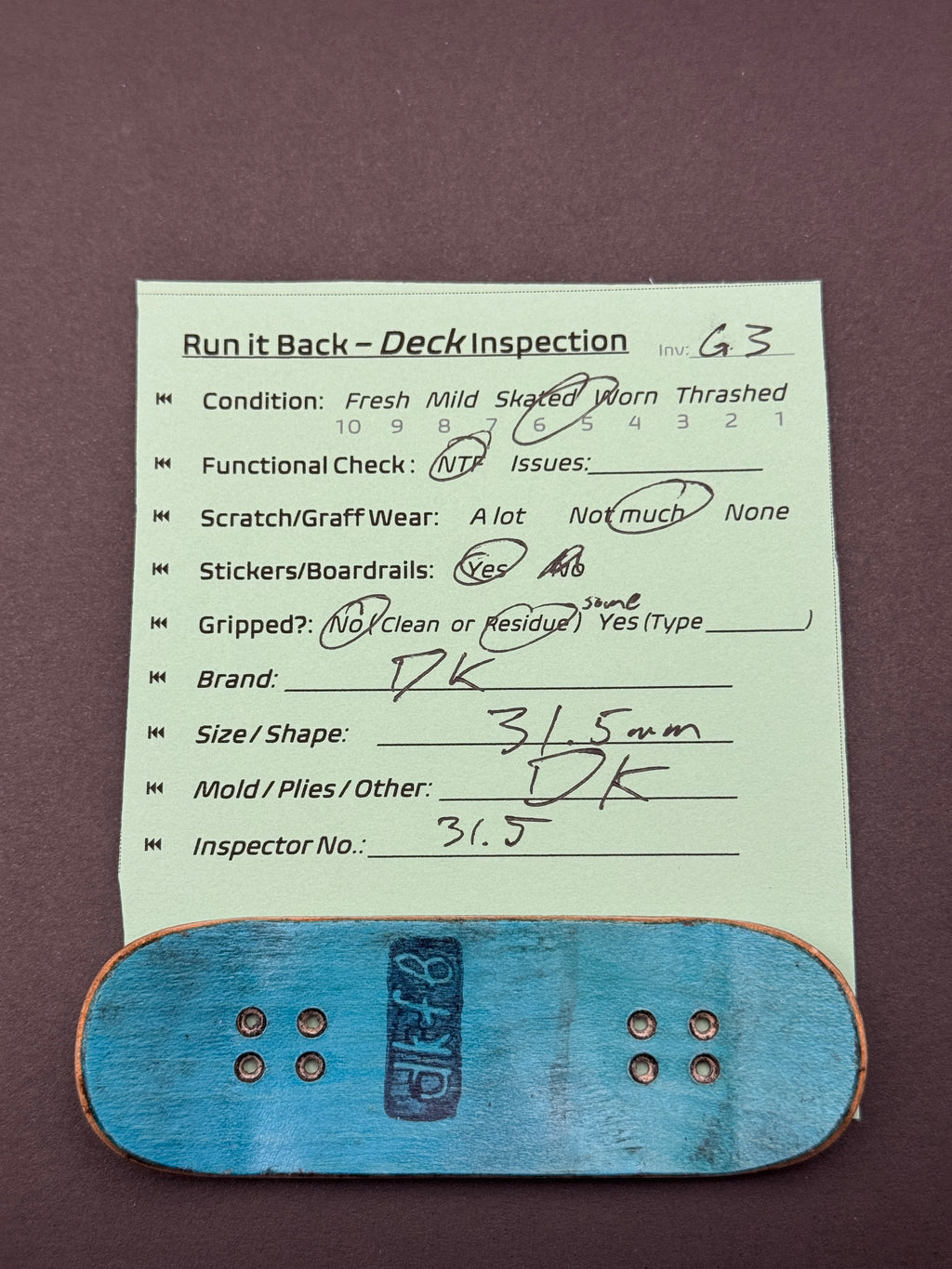 DK 31.5mm DK - Skated