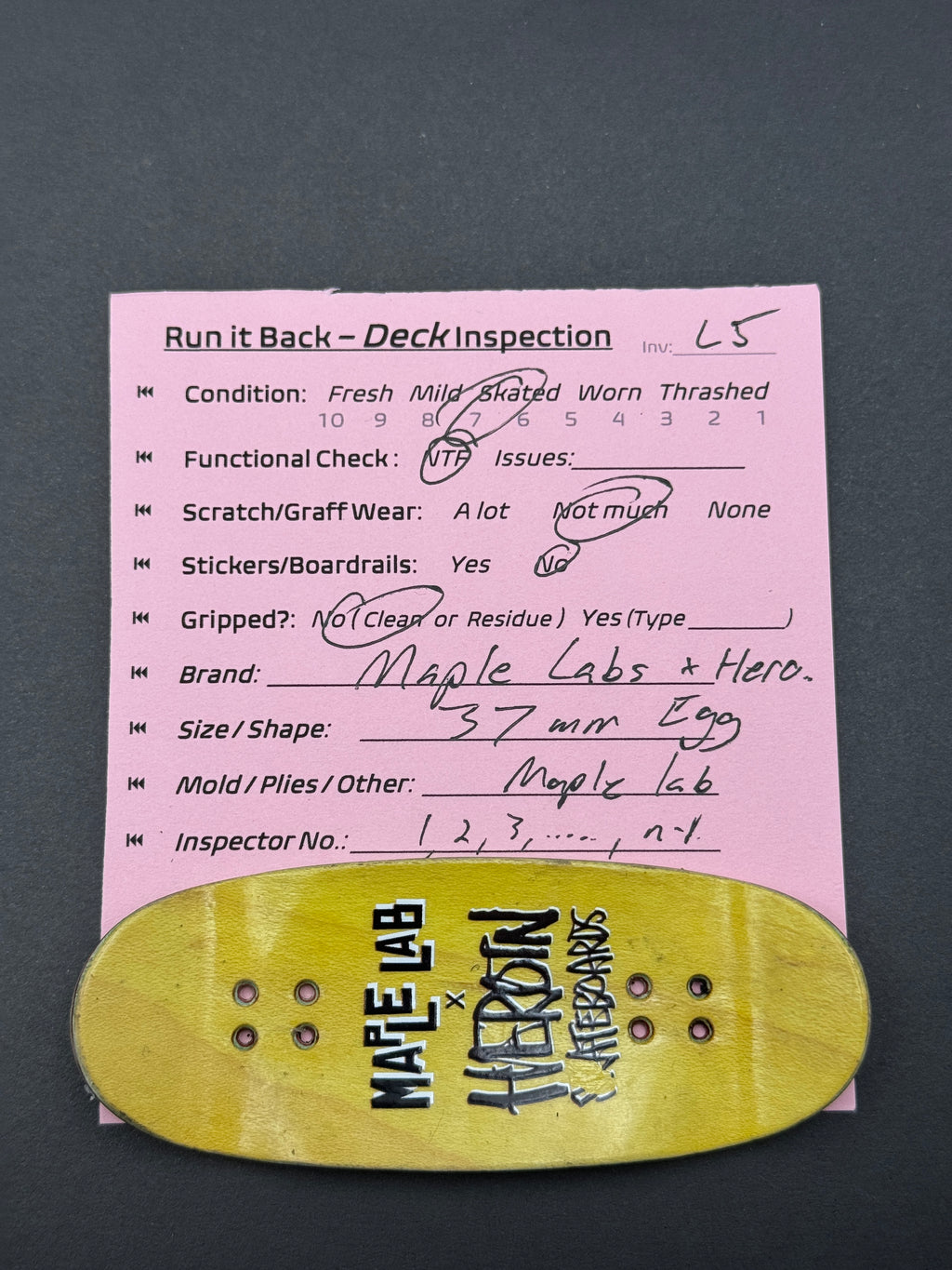 Maple Labs x Heroin Skateboards 37mm Egg Maple Lab - Skated