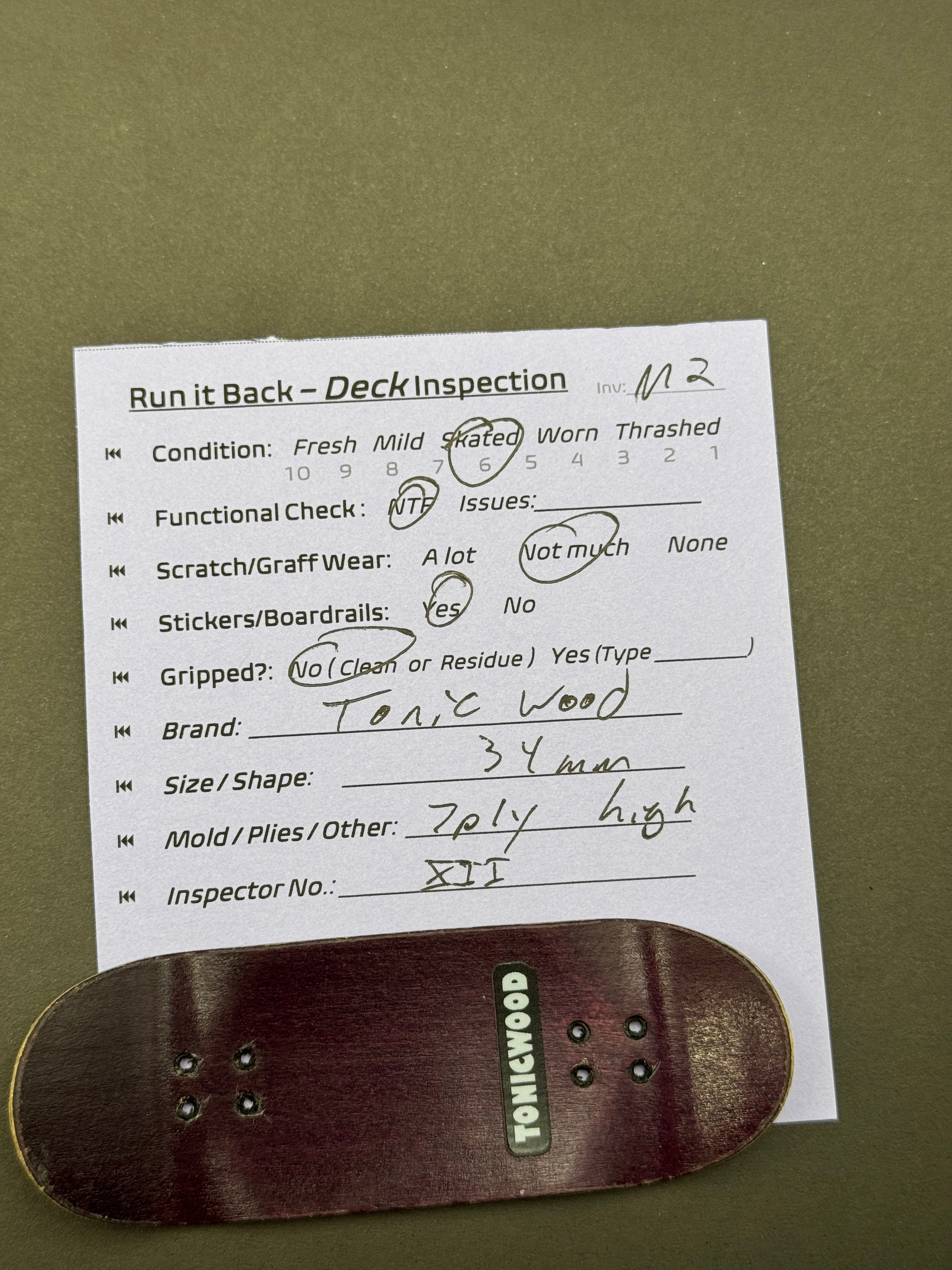 TonicWood 34mm 7ply High - Skated