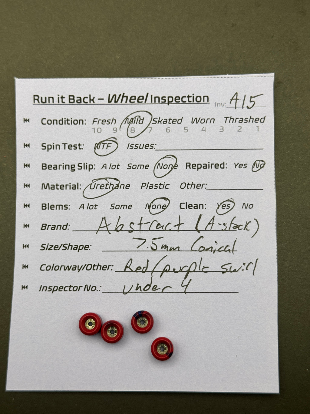 Abstract (A-Stock) 7.5mm Conical Red/Purple Swirl - Mild