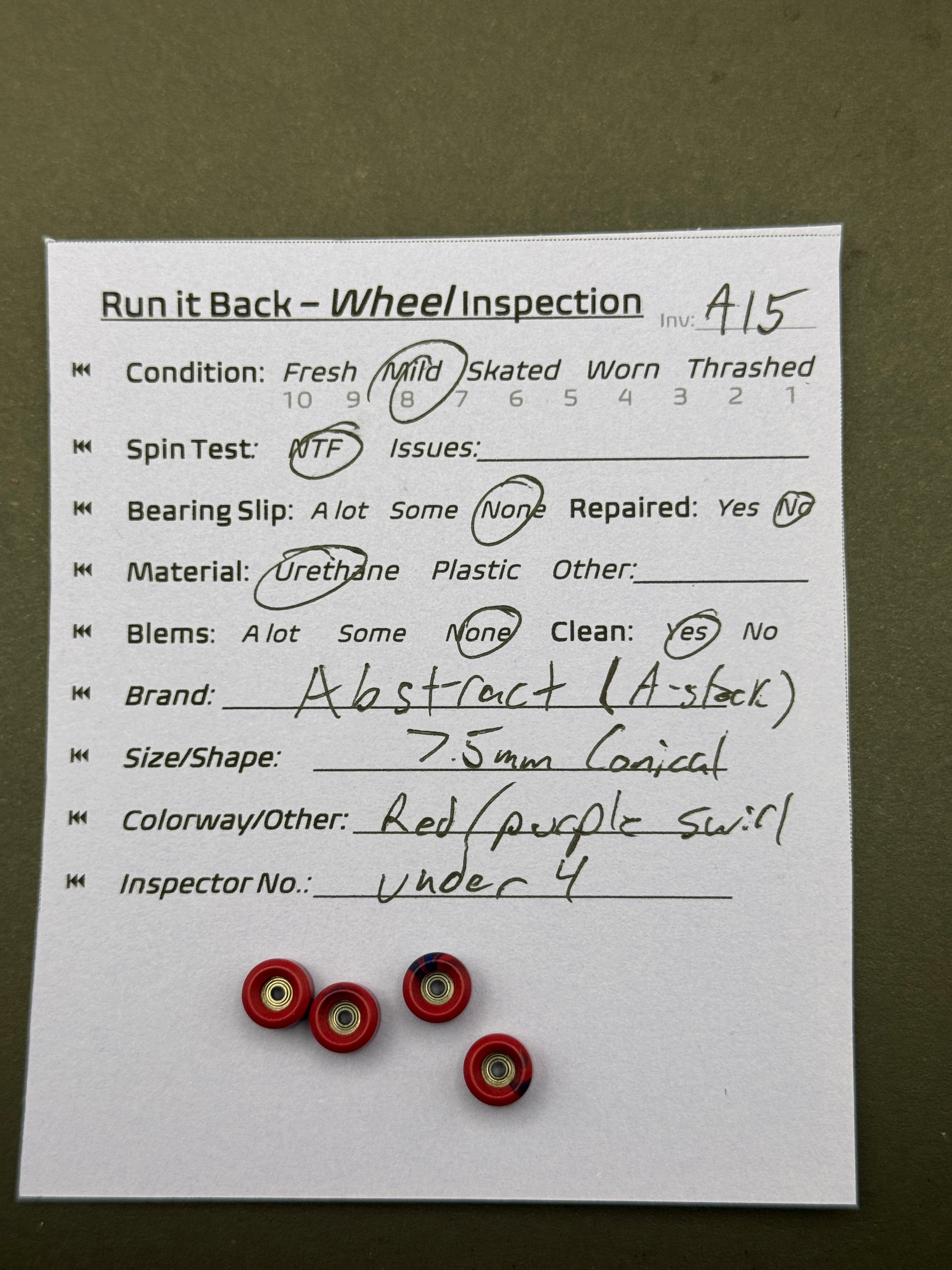 Abstract (A-Stock) 7.5mm Conical Red/Purple Swirl - Mild