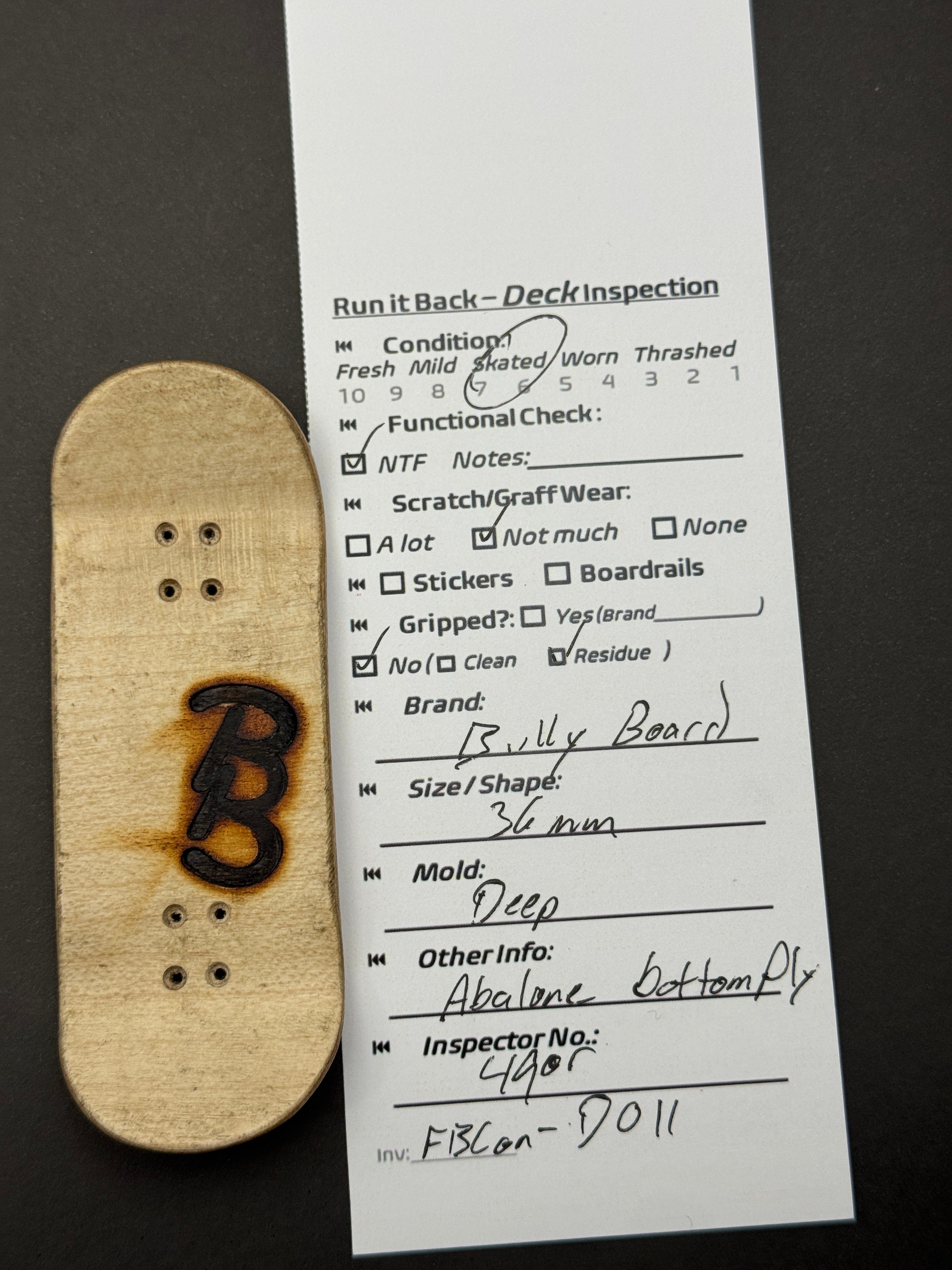 Bully Board 36mm Deep Abalone Bottom Ply - Skated