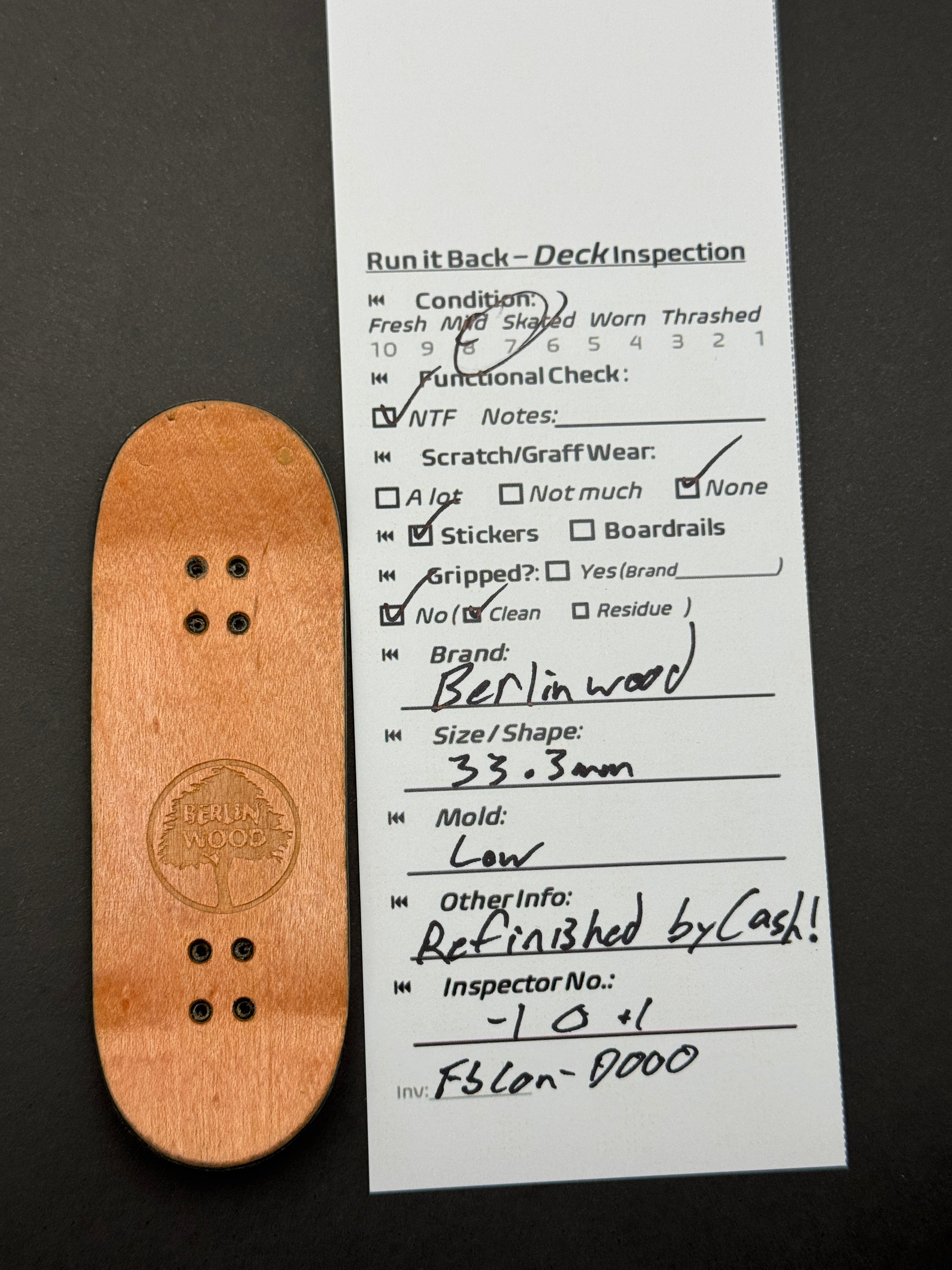 Berlinwood 33.3mm Low (Refinished by CashFb) - Mild