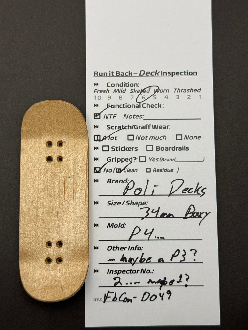 Poli Decks 34mm Boxy P4 - Skated