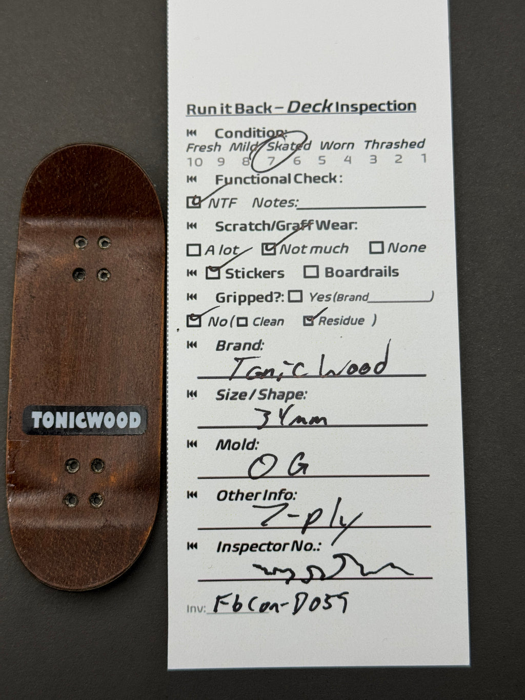 Tonicwood 34mm 7-Ply OG - Skated