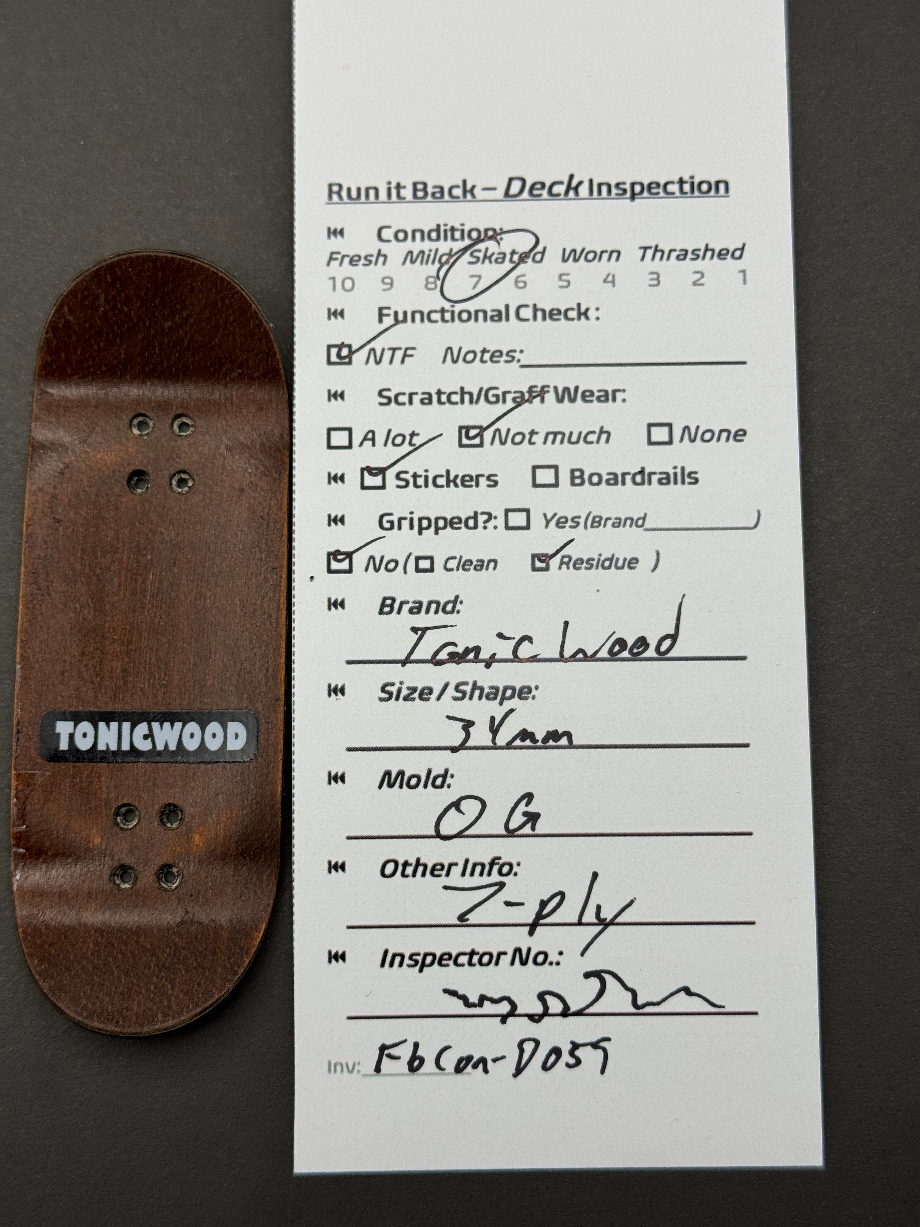 Tonicwood 34mm 7-Ply OG - Skated