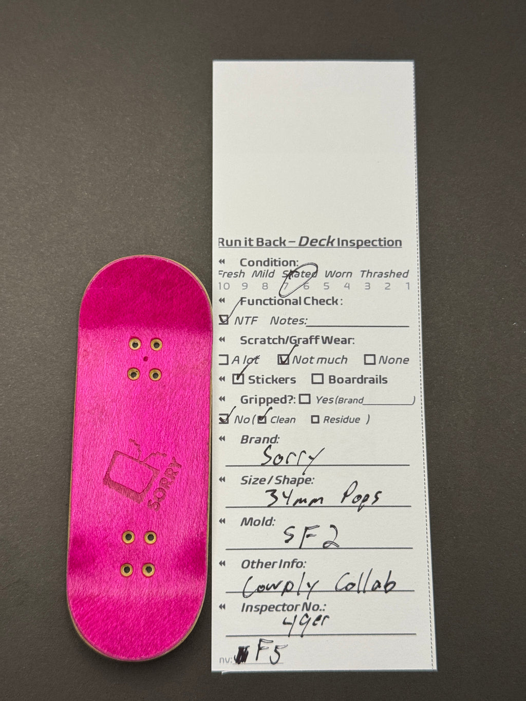 Sorry x Cowply 34mm Pops SF2 - Skated