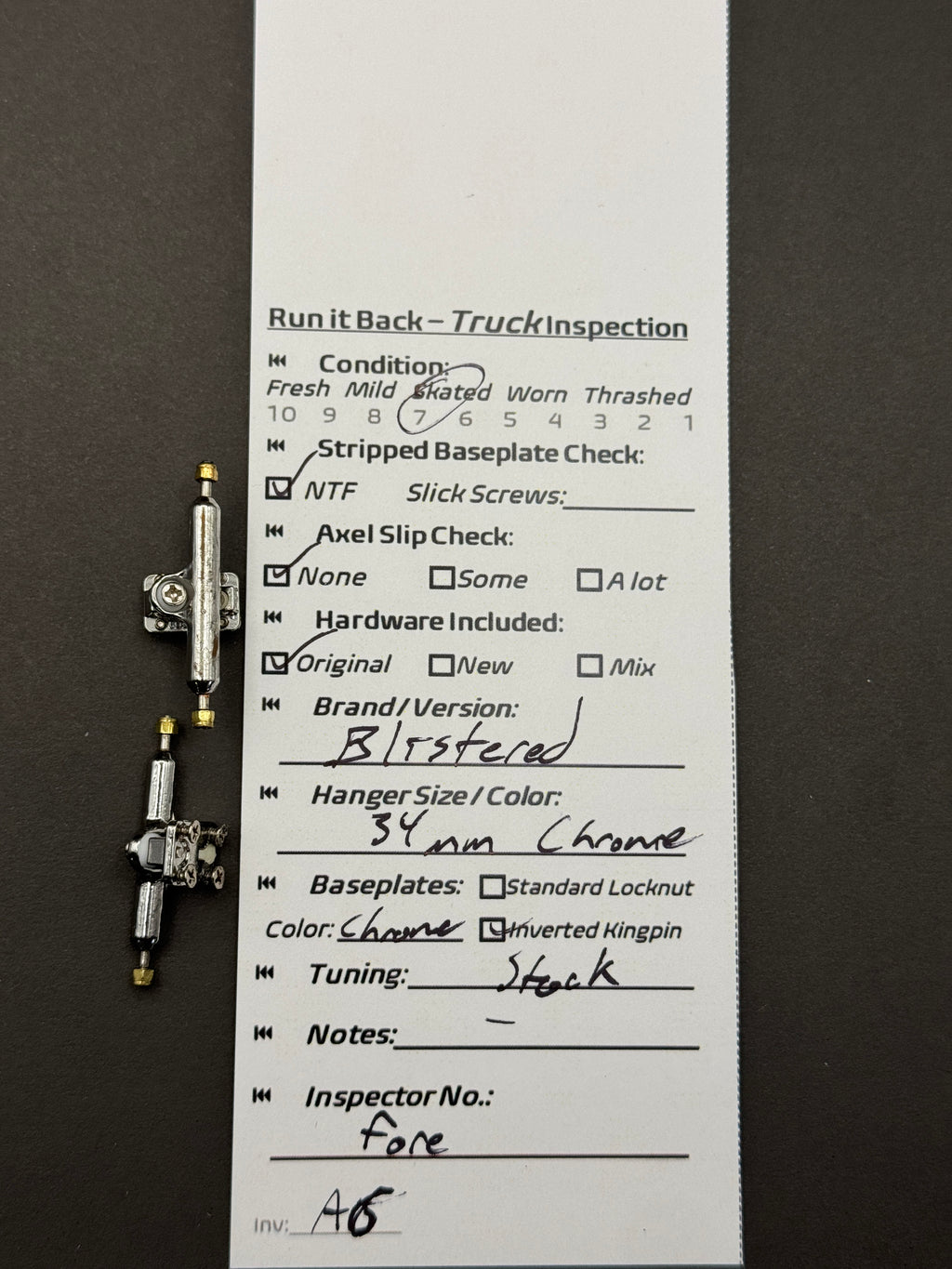 Blistered 34mm Chrome - Skated